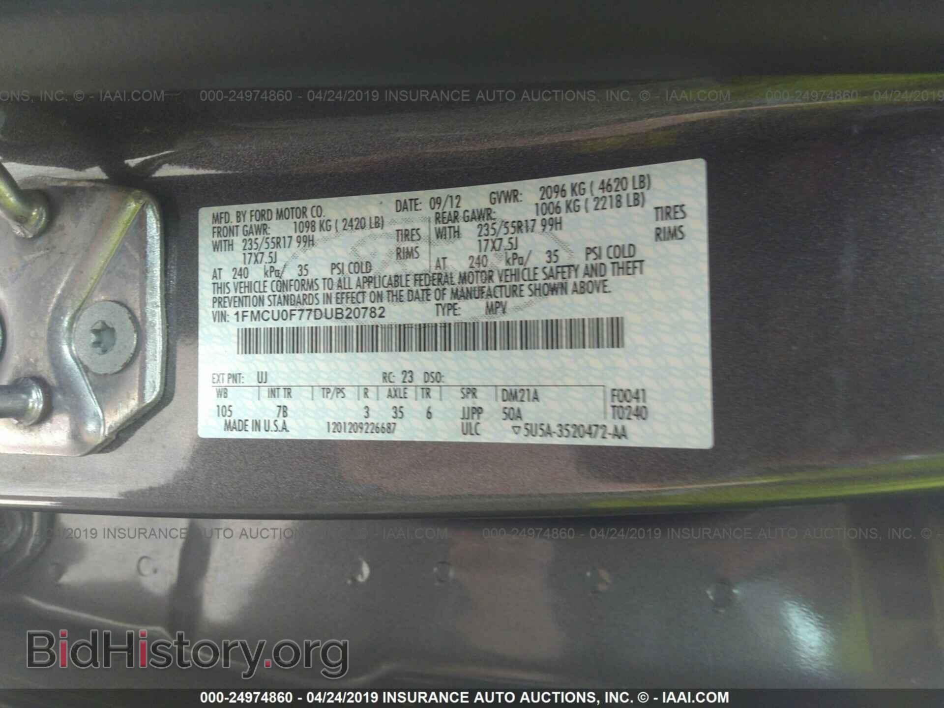 2013 FORD ESCAPE - VIN: 1FMCU0F77DUB20782 - Photo 9