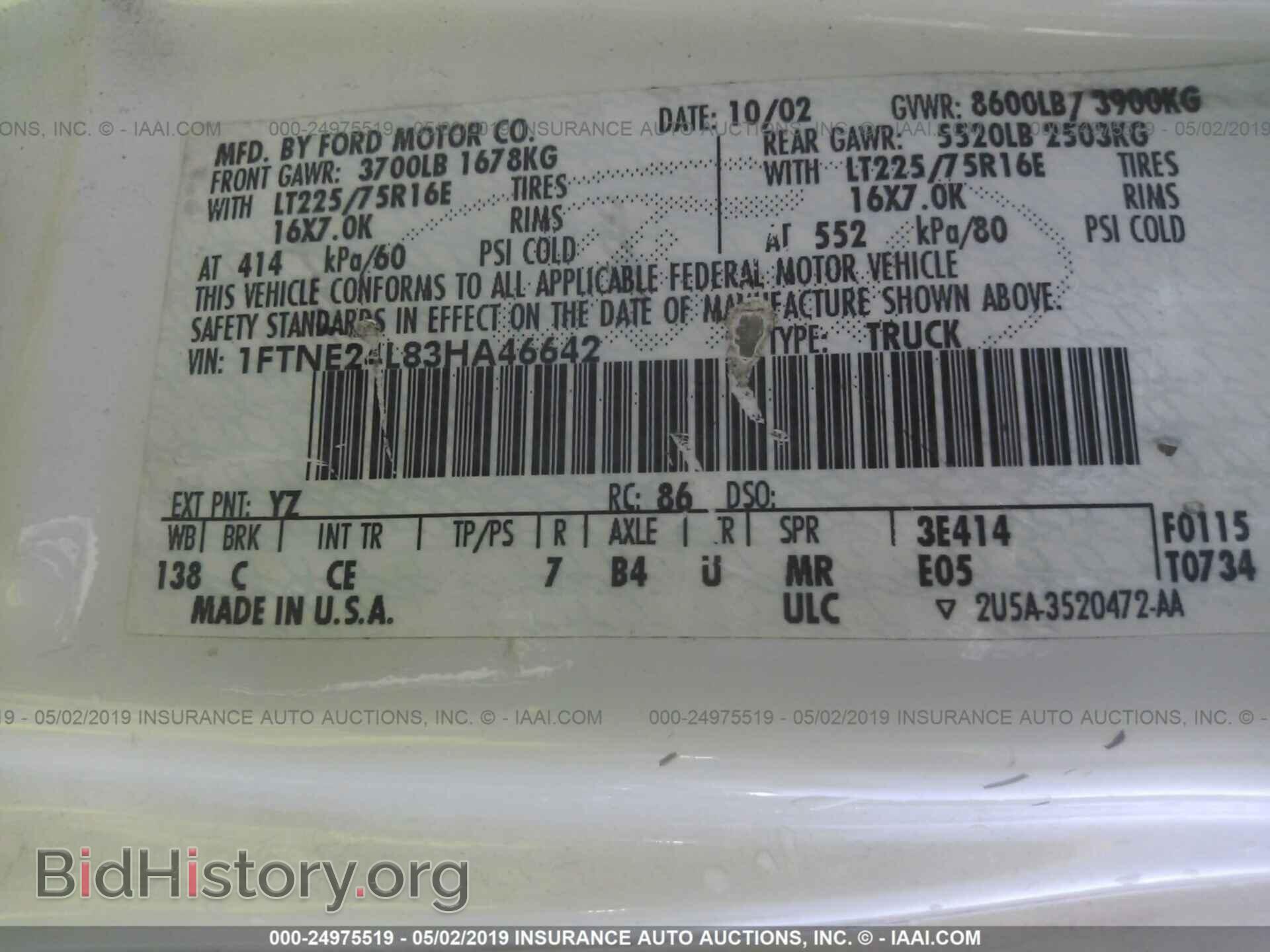 2003 FORD ECONOLINE - VIN: 1FTNE24L83HA46642 - Photo 9