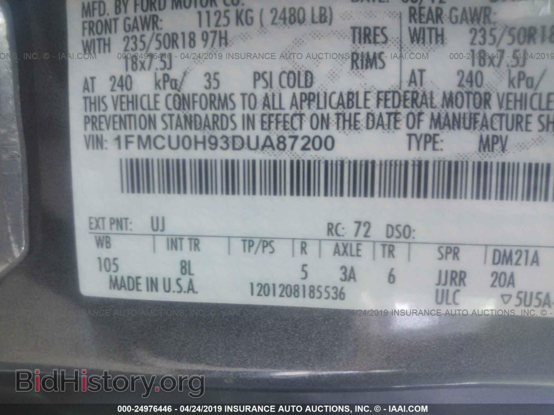 2013 FORD ESCAPE - VIN: 1FMCU0H93DUA87200 - Photo 9