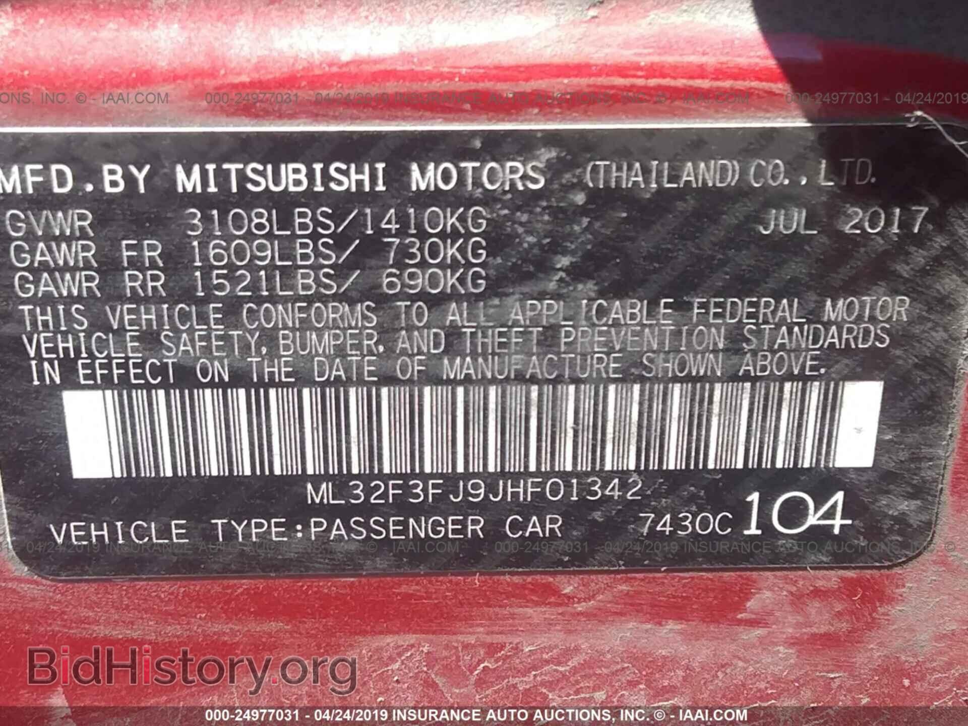 2018 MITSUBISHI MIRAGE - VIN: ML32F3FJ9JHF01342 - Фото 9
