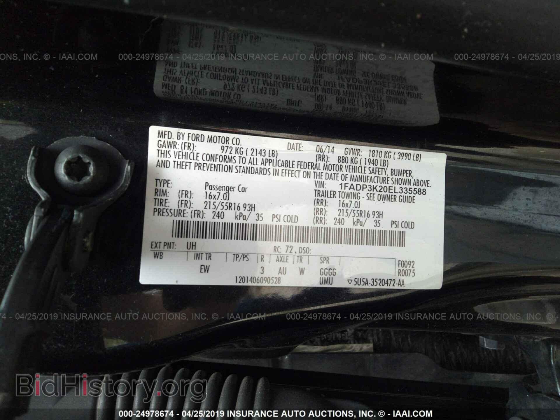 2014 FORD FOCUS - VIN: 1FADP3K20EL335588 - Фото 9
