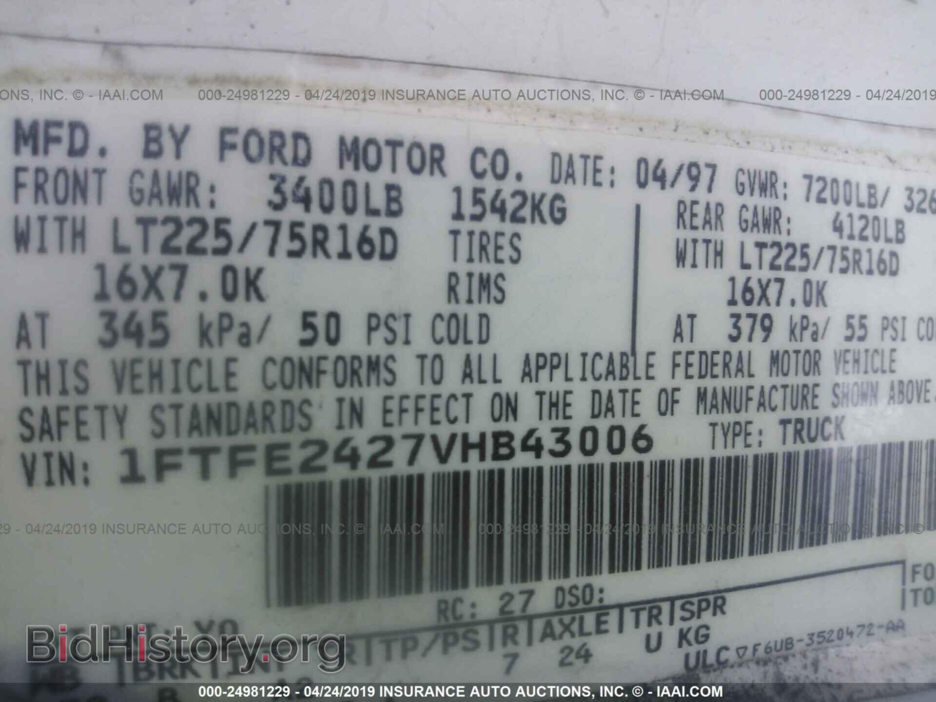 1997 FORD ECONOLINE - VIN: 1FTFE2427VHB43006 - Photo 9