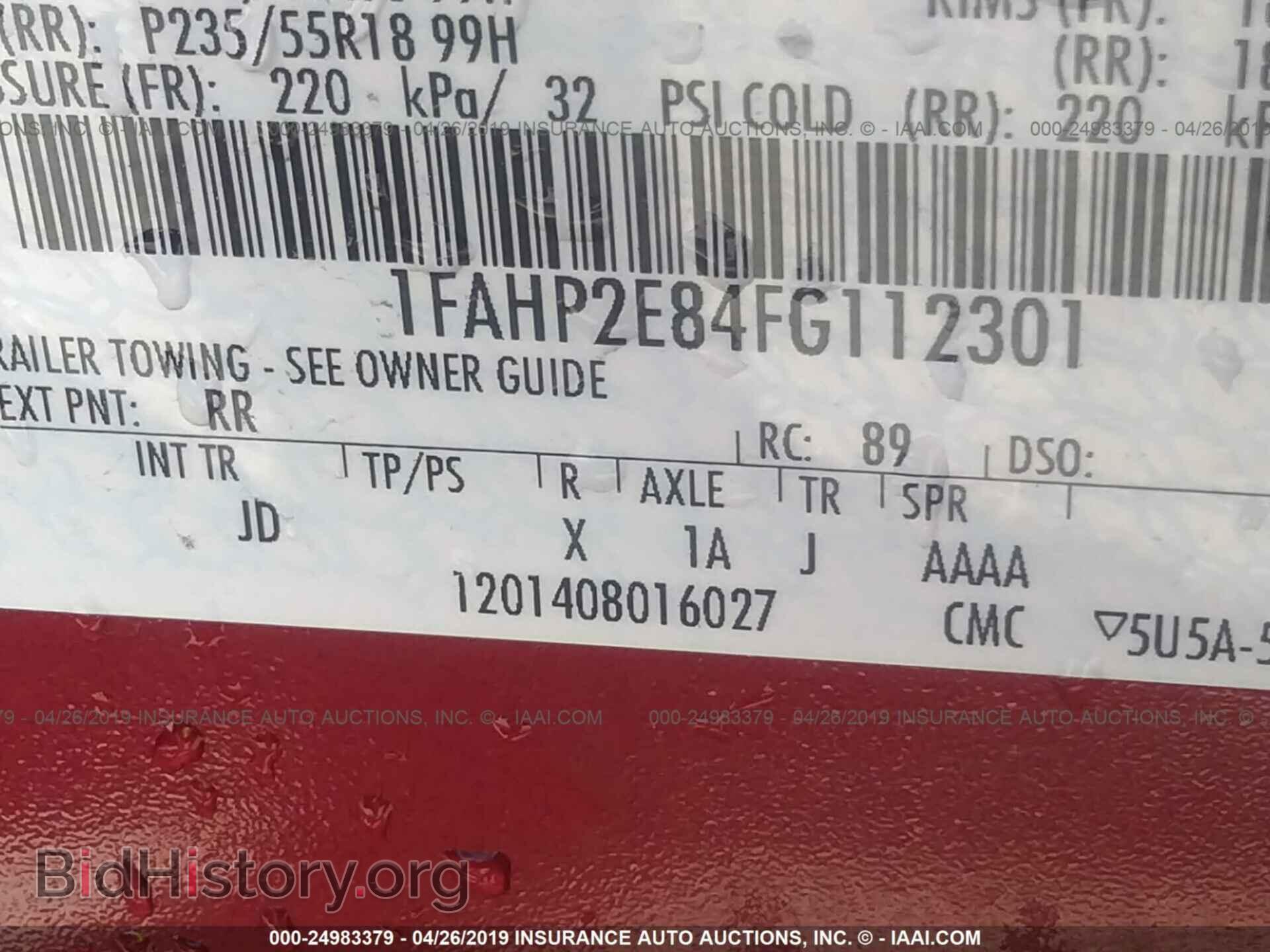 2015 FORD TAURUS - VIN: 1FAHP2E84FG112301 - Photo 9