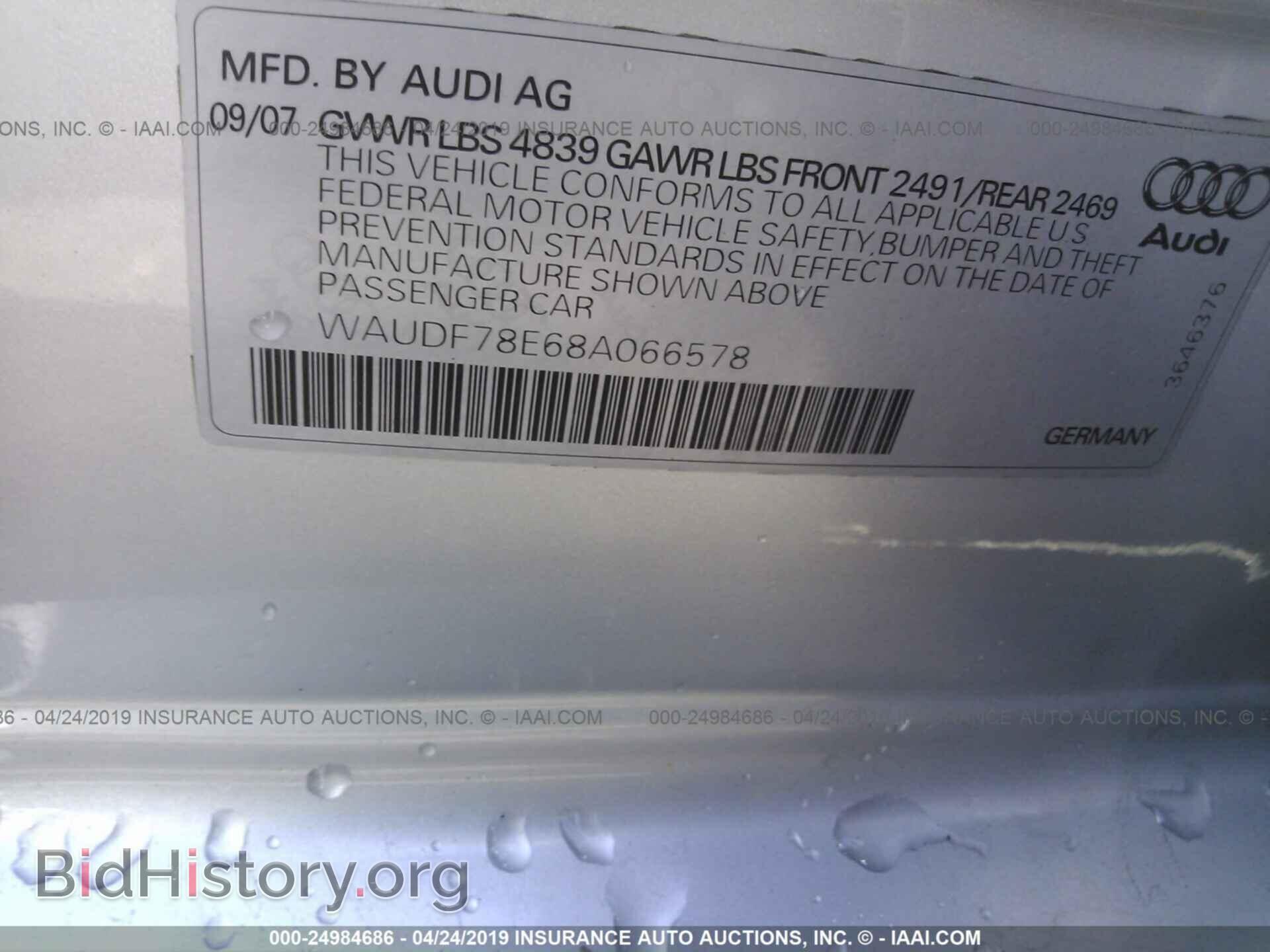 2008 AUDI A4 - VIN: WAUDF78E68A066578 - Photo 9