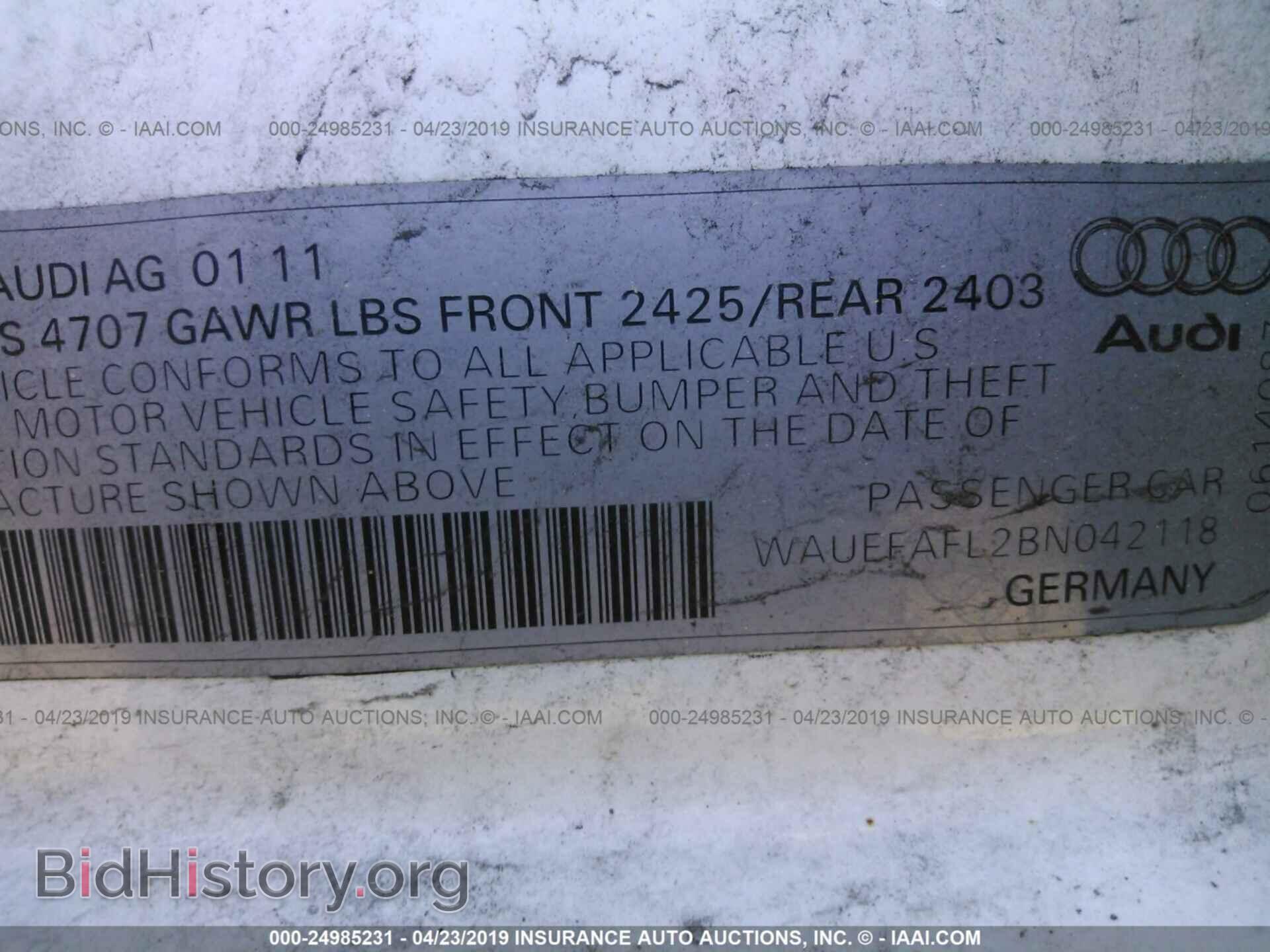 2011 AUDI A4 - VIN: WAUEFAFL2BN042118 - Photo 9