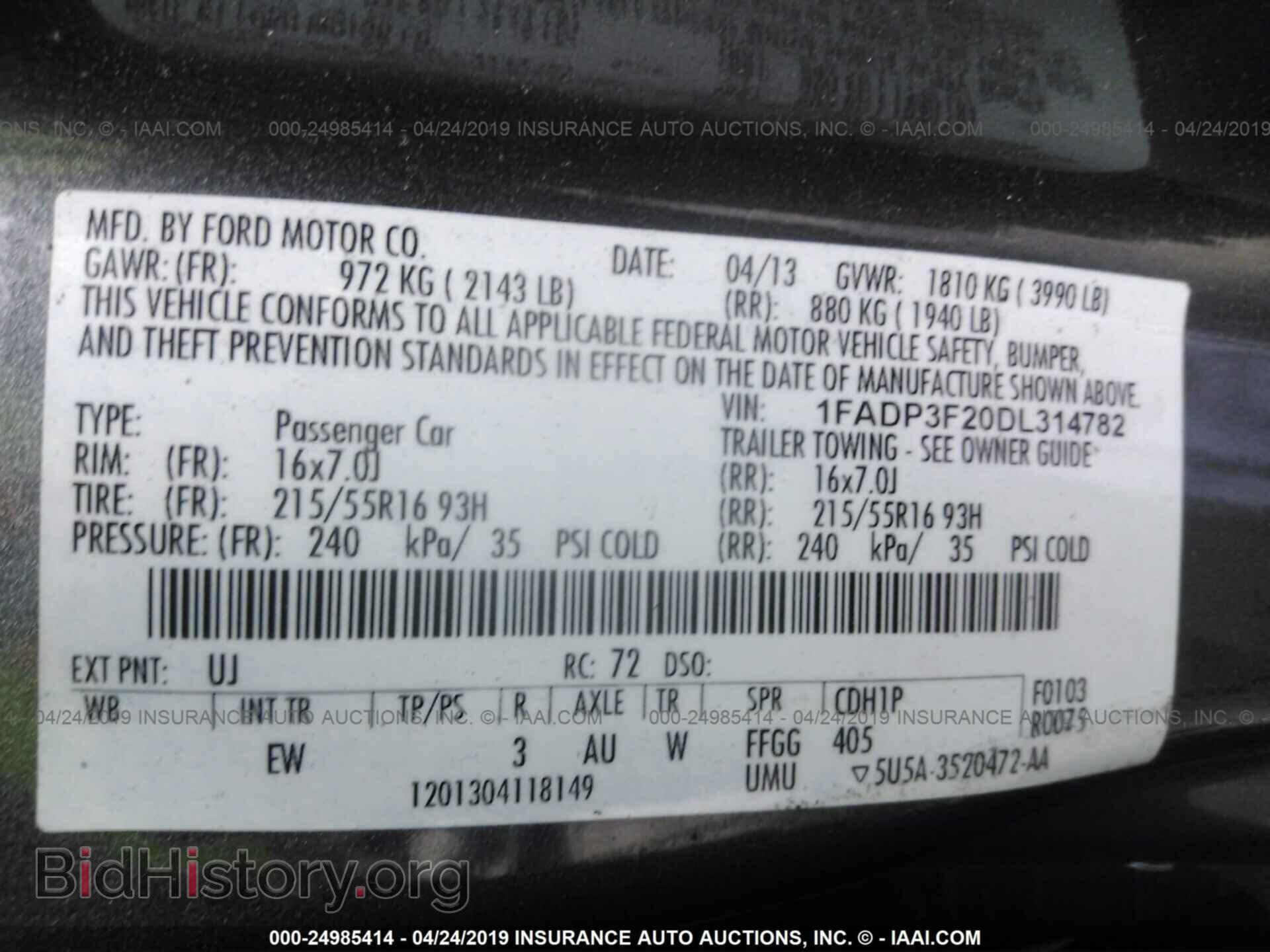 2013 FORD FOCUS - VIN: 1FADP3F20DL314782 - Photo 9