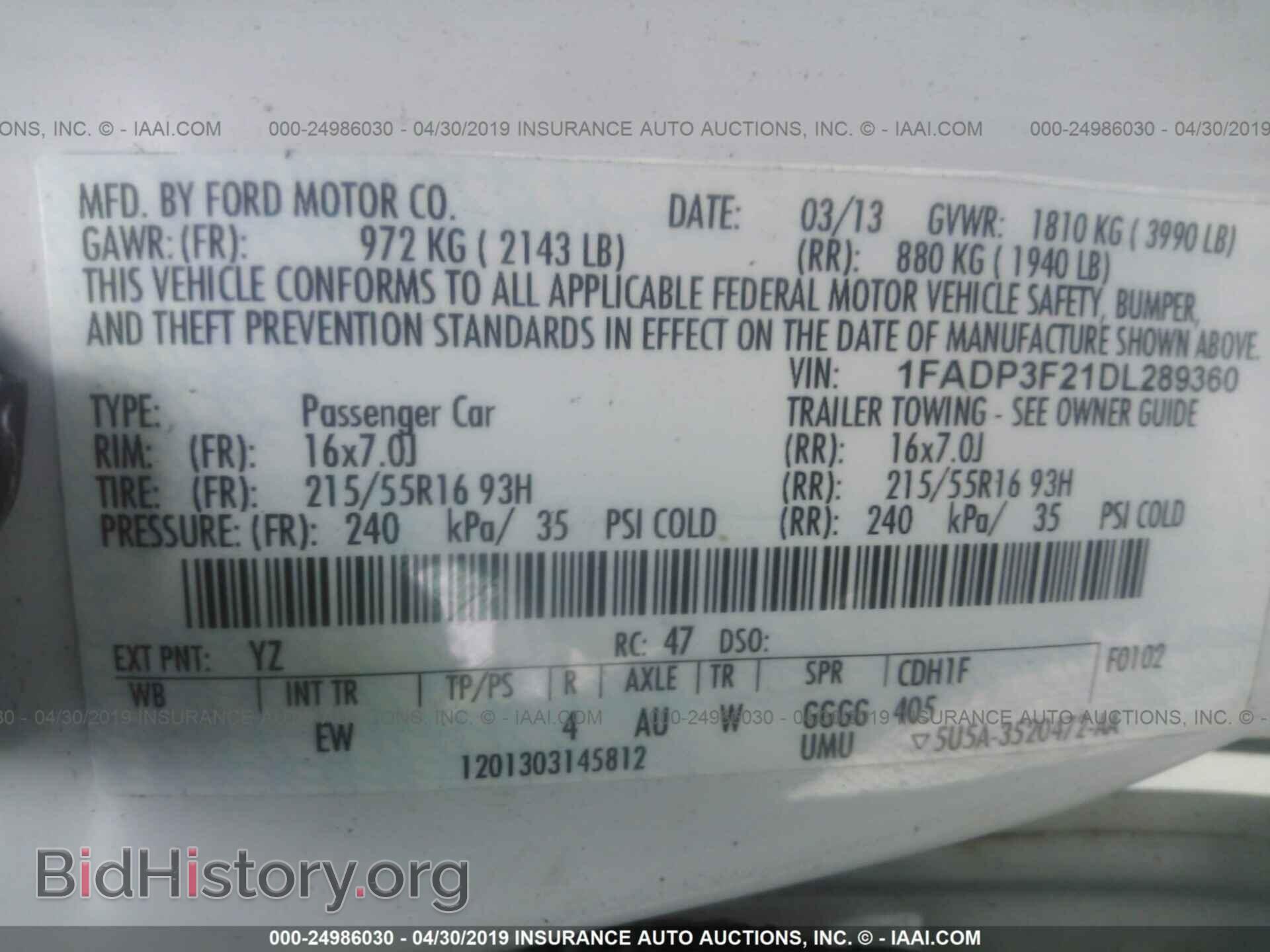 2013 FORD FOCUS - VIN: 1FADP3F21DL289360 - Фото 9