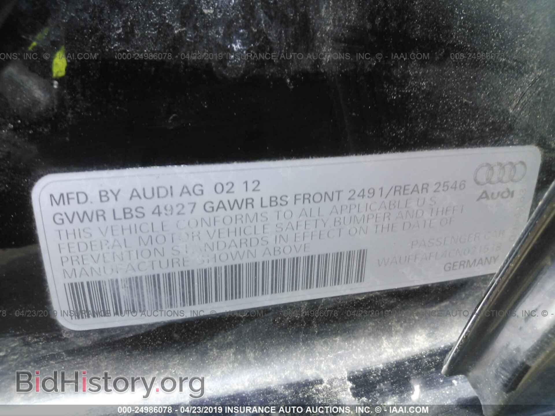 2012 AUDI A4 - VIN: WAUFFAFL4CN021518 - Photo 9