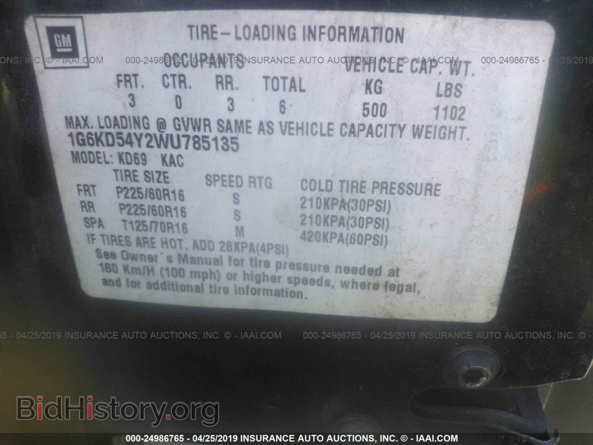 1998 CADILLAC DEVILLE - VIN: 1G6KD54Y2WU785135 - Фото 9