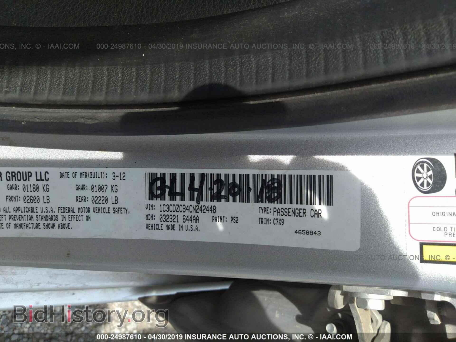 2012 DODGE AVENGER - VIN: 1C3CDZCB4CN242448 - Photo 9