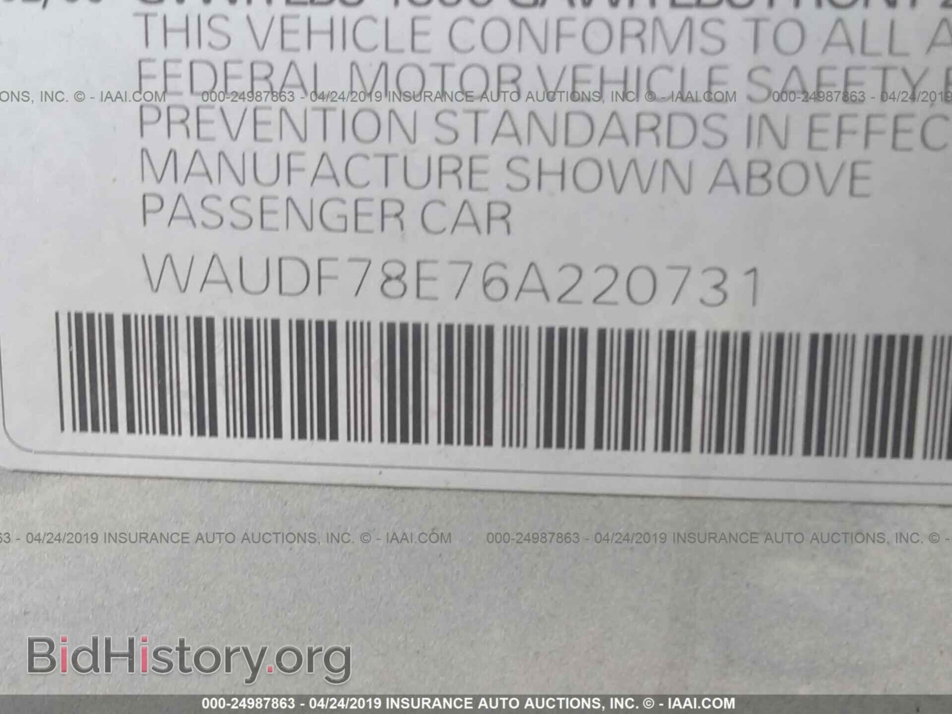 2006 AUDI A4 - VIN: WAUDF78E76A220731 - Photo 9