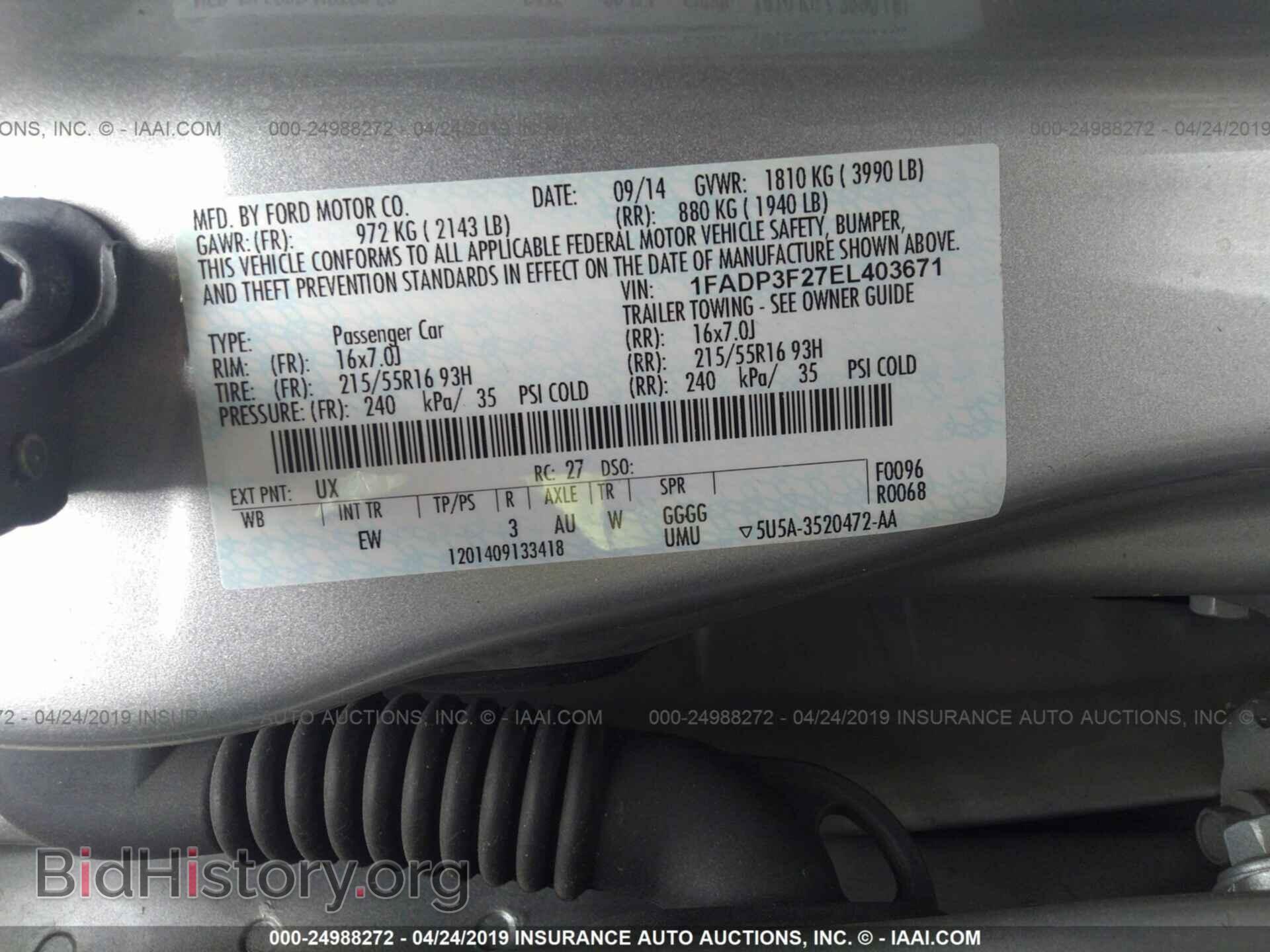 2014 FORD FOCUS - VIN: 1FADP3F27EL403671 - Photo 9