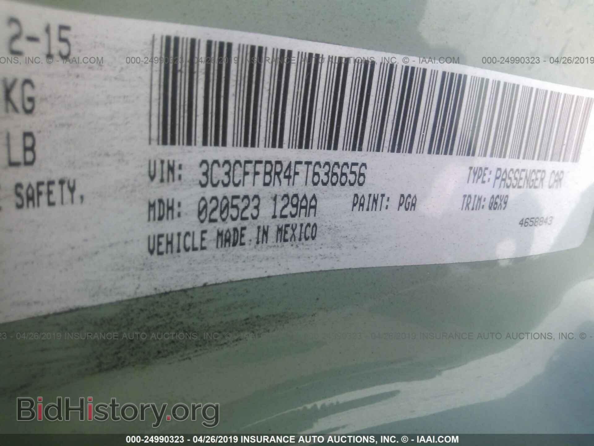 2015 FIAT 500 - VIN: 3C3CFFBR4FT636656 - Фото 9