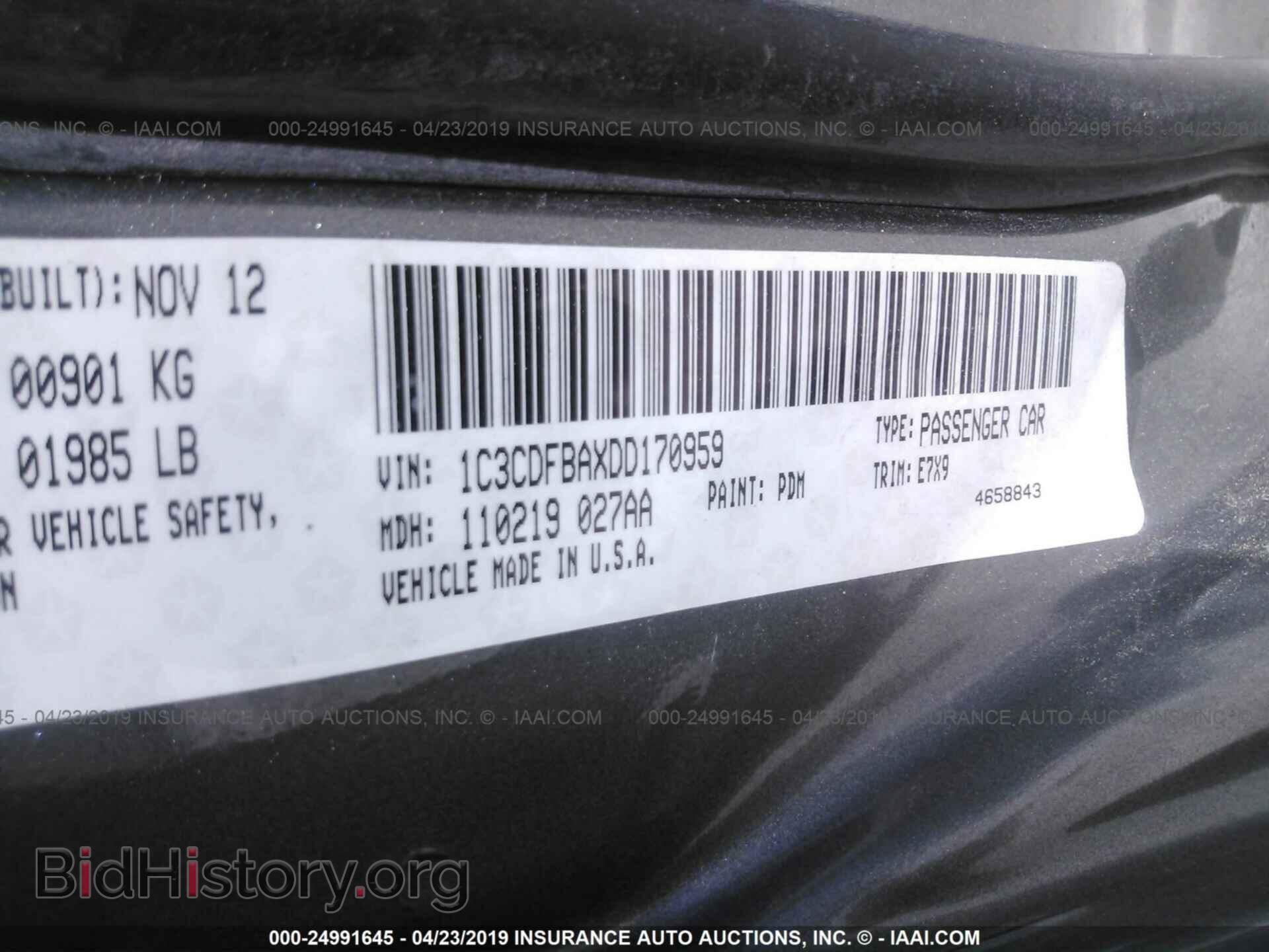 2013 DODGE DART - VIN: 1C3CDFBAXDD170959 - Photo 9