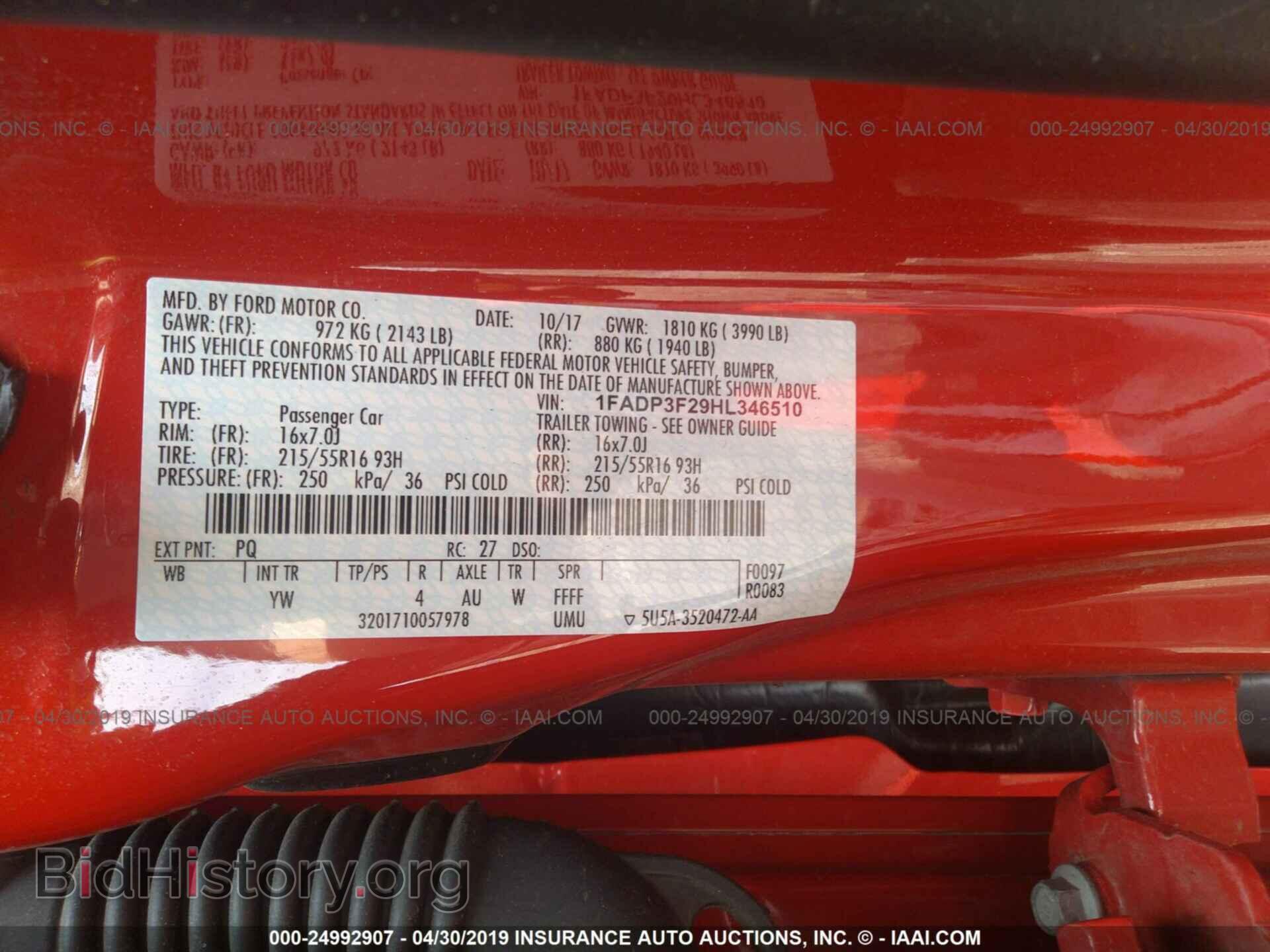 2017 FORD FOCUS - VIN: 1FADP3F29HL346510 - Фото 9