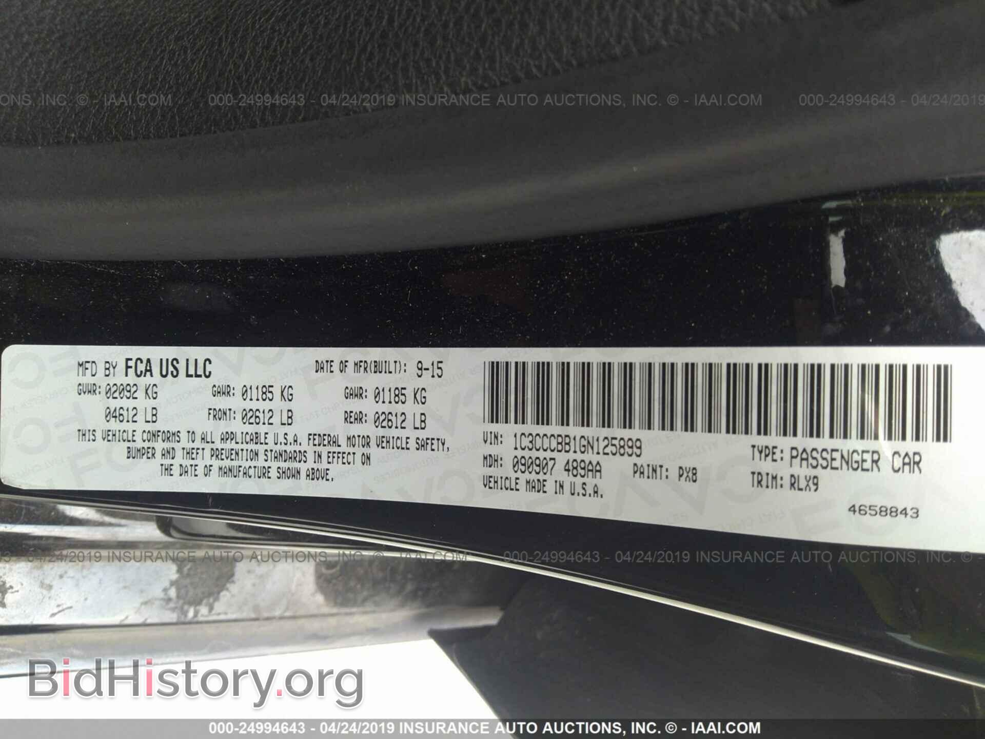 2016 CHRYSLER 200 - VIN: 1C3CCCBB1GN125899 - Photo 9