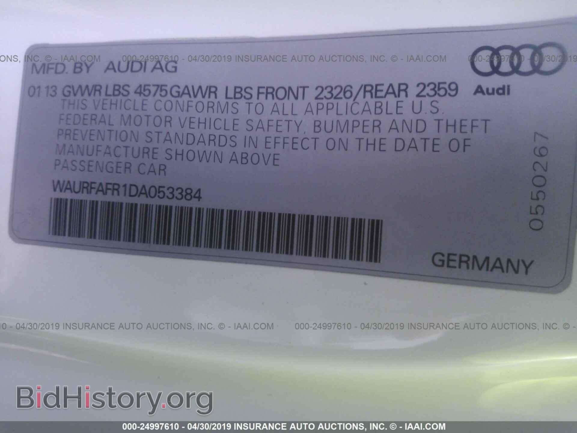 2013 AUDI A5 - VIN: WAURFAFR1DA053384 - Фото 9