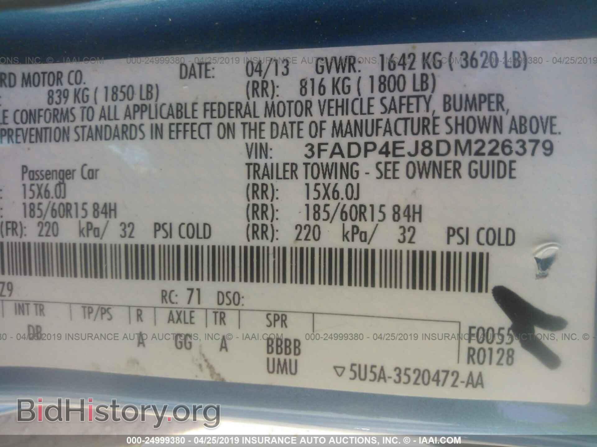 2013 FORD FIESTA - VIN: 3FADP4EJ8DM226379 - Фото 9