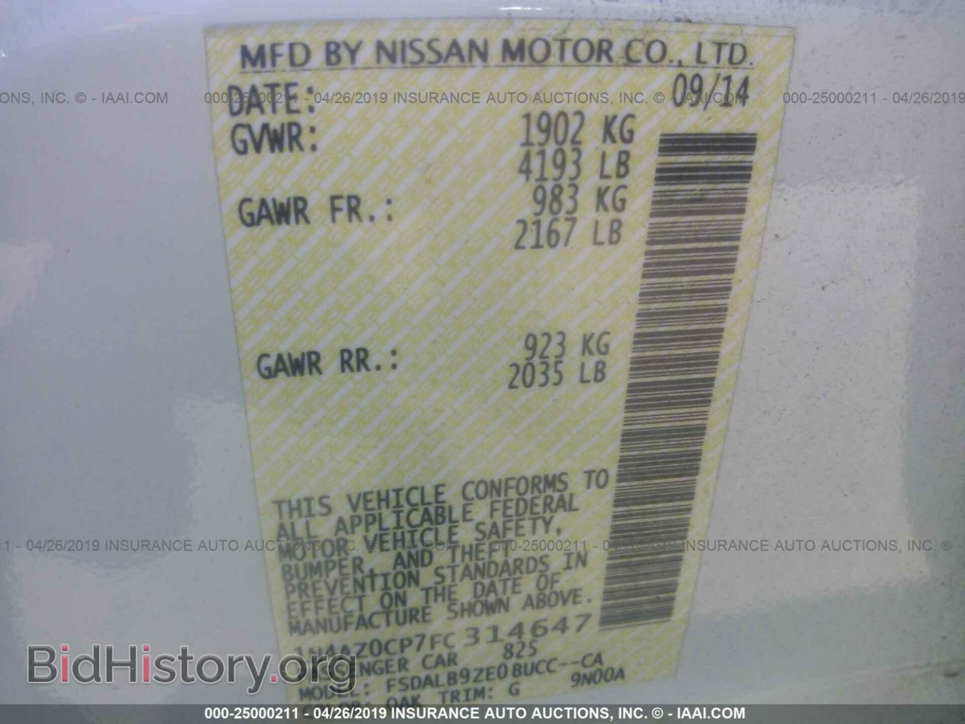 2015 NISSAN LEAF - VIN: 1N4AZ0CP7FC314647 - Фото 9
