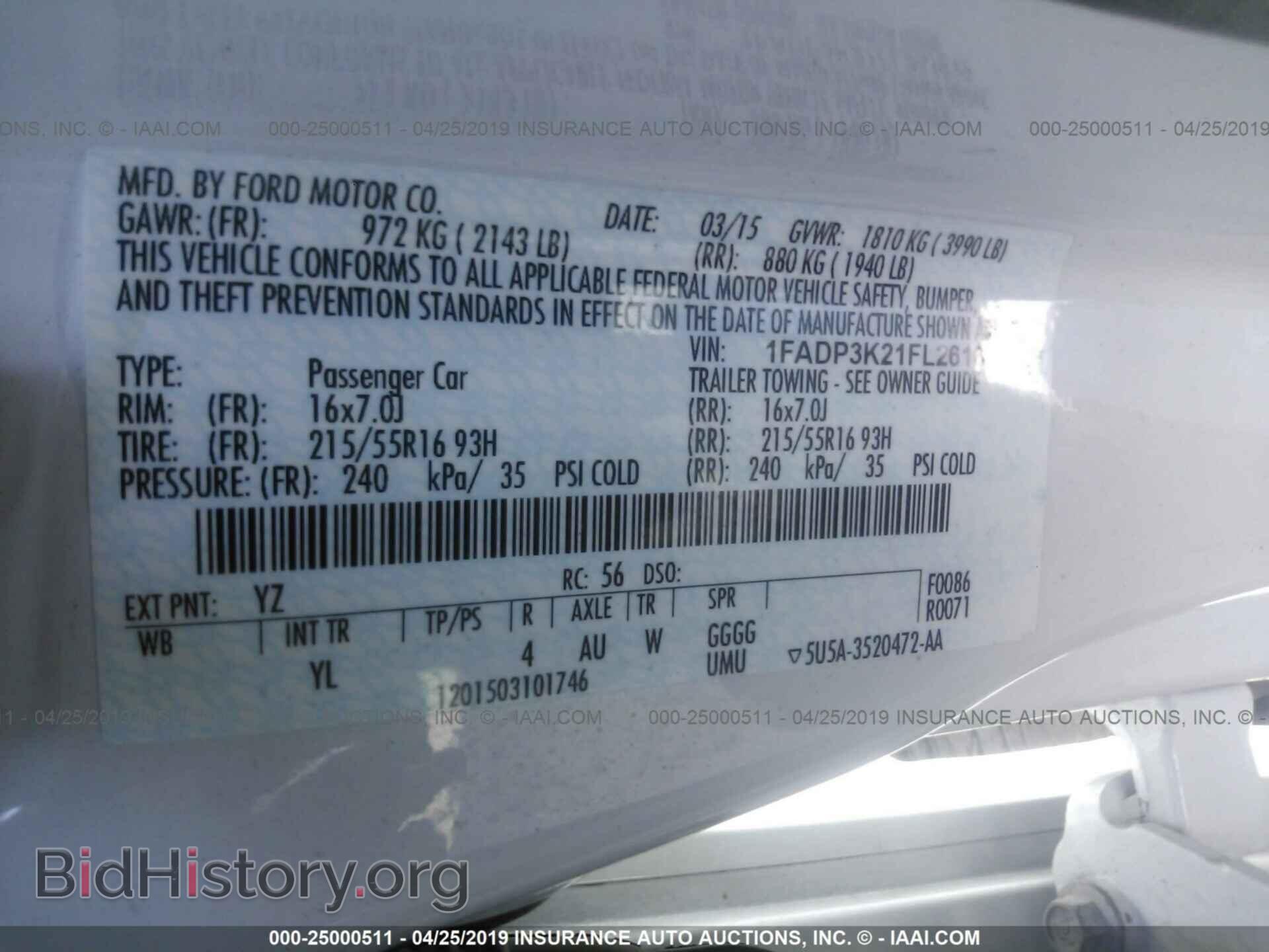 2015 FORD FOCUS - VIN: 1FADP3K21FL261616 - Фото 9