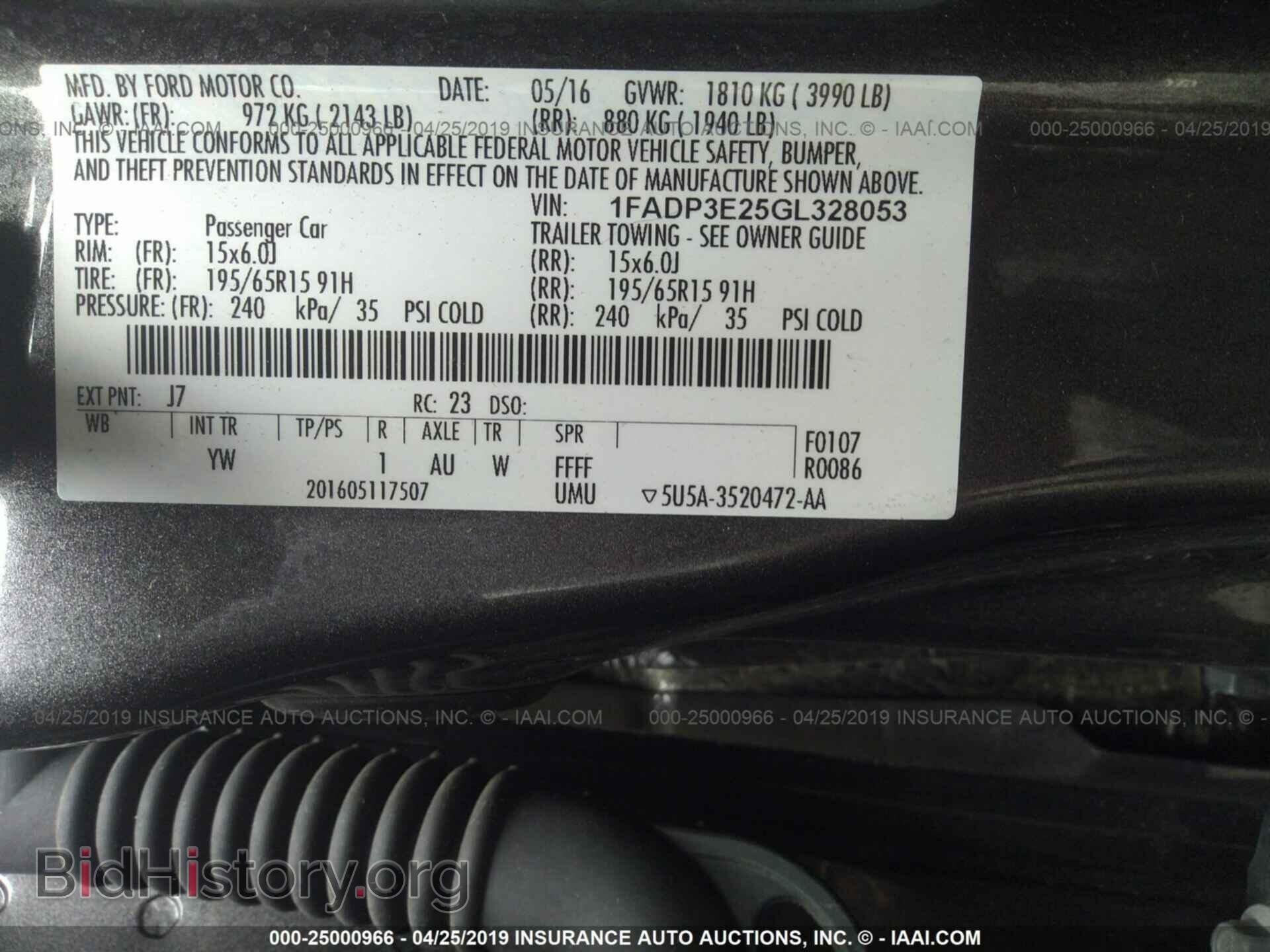 2016 FORD FOCUS - VIN: 1FADP3E25GL328053 - Фото 9