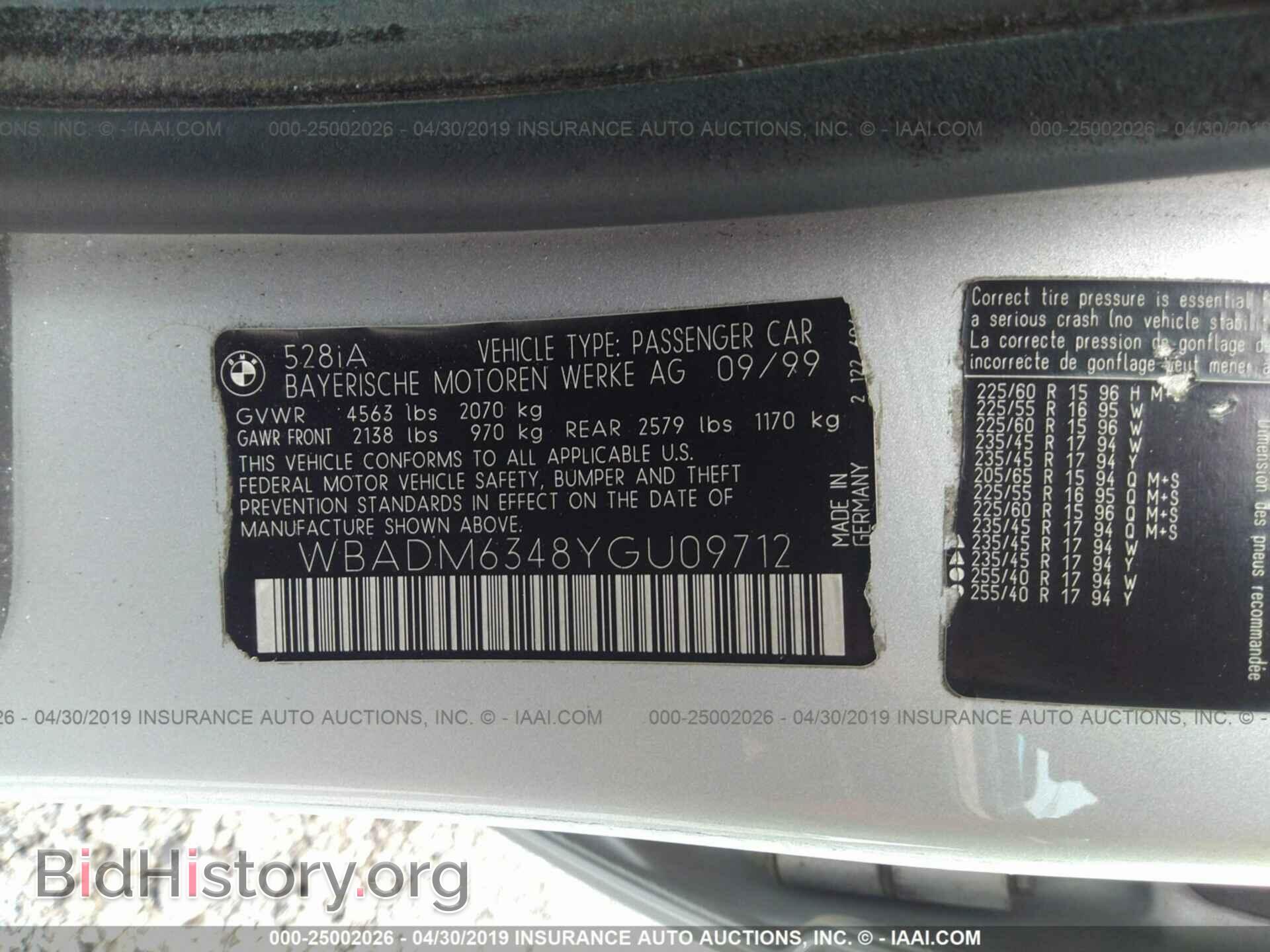 2000 BMW 528 - VIN: WBADM6348YGU09712 - Photo 9