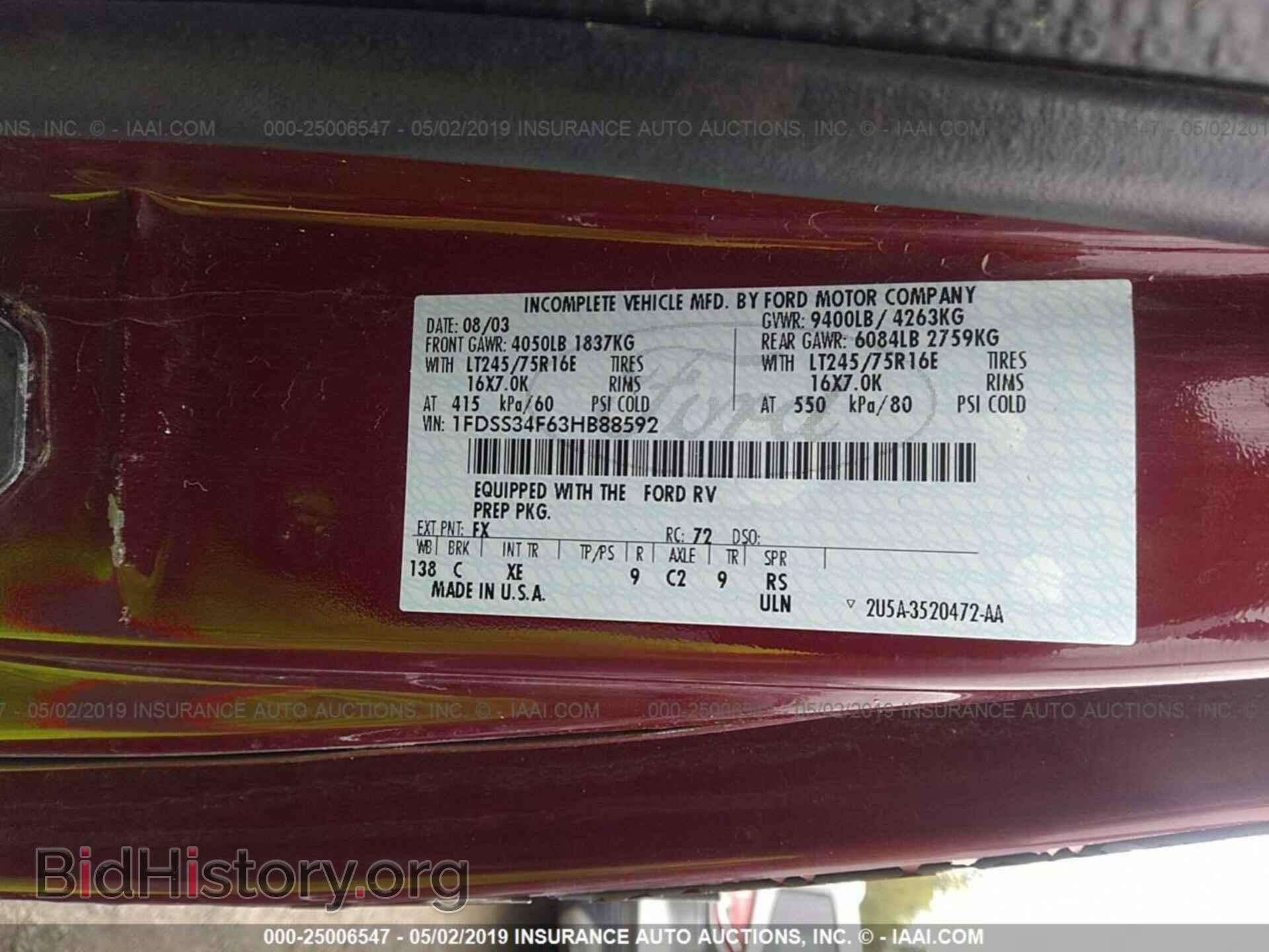 2003 FORD ECONOLINE - VIN: 1FDSS34F63HB88592 - Фото 9