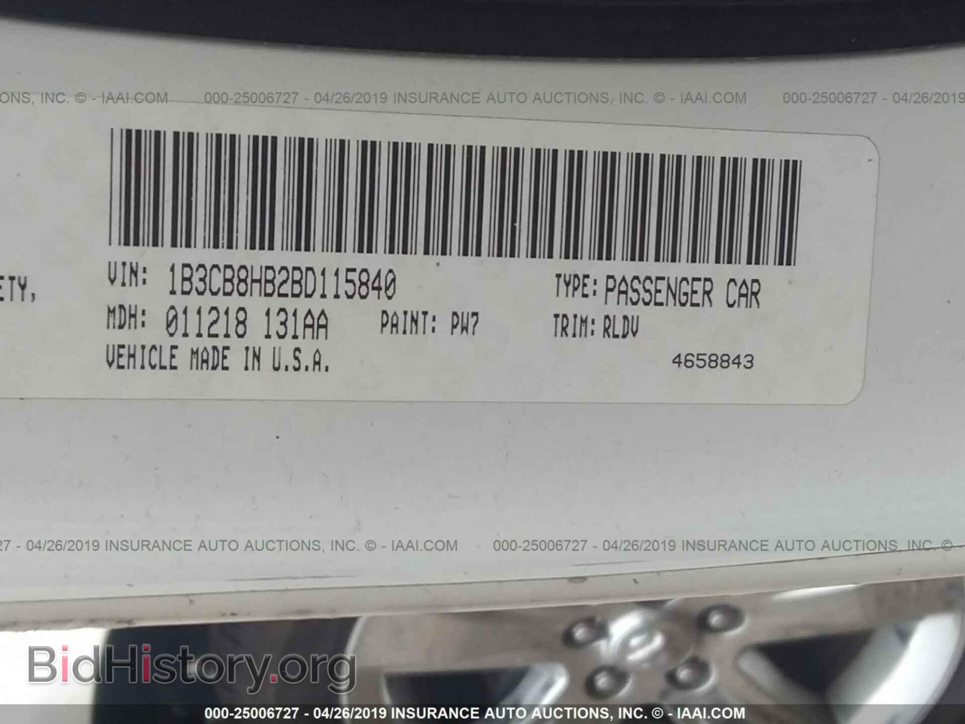 2011 DODGE CALIBER - VIN: 1B3CB8HB2BD115840 - Фото 9