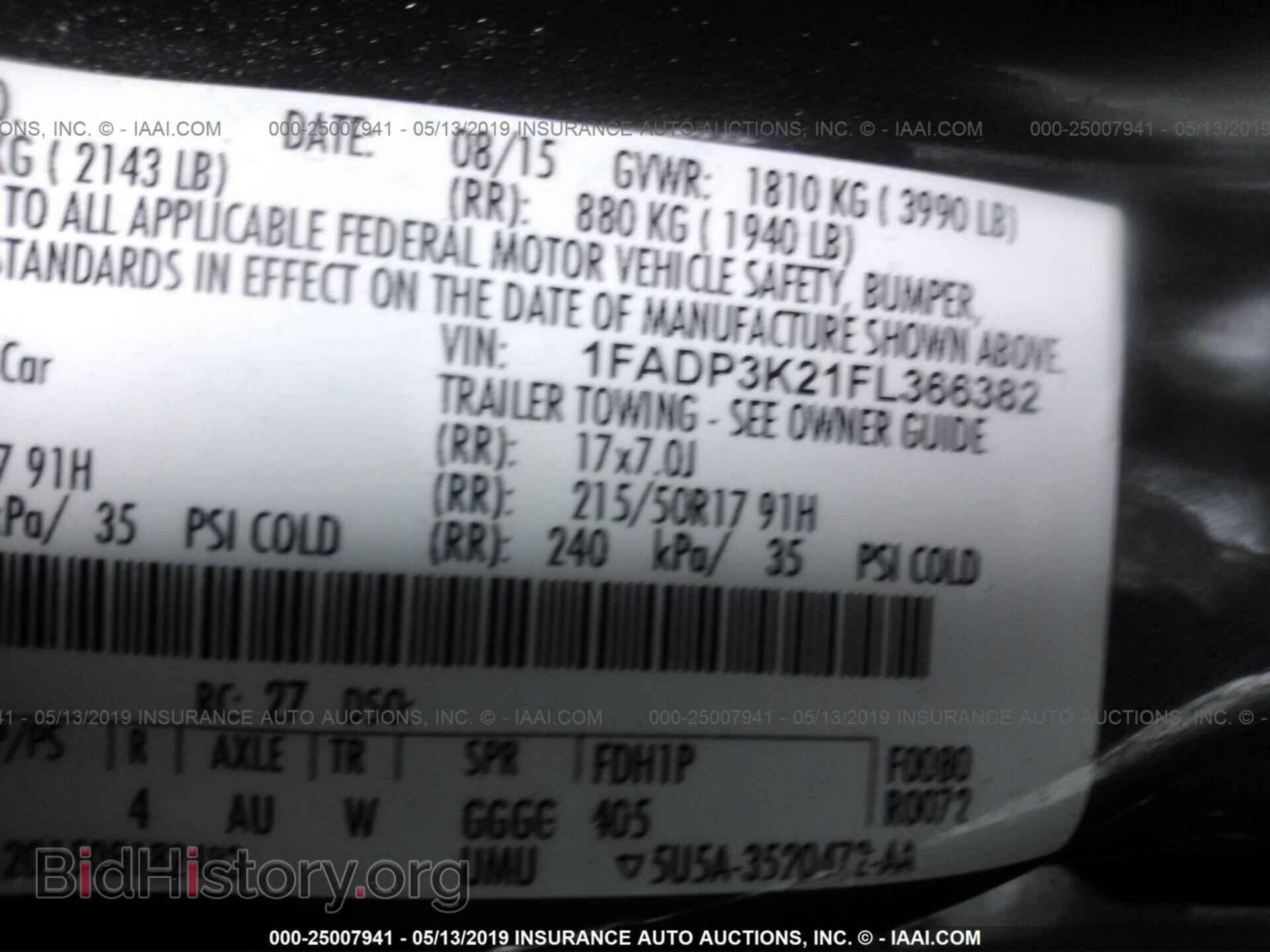 2015 FORD FOCUS - VIN: 1FADP3K21FL366382 - Фото 9