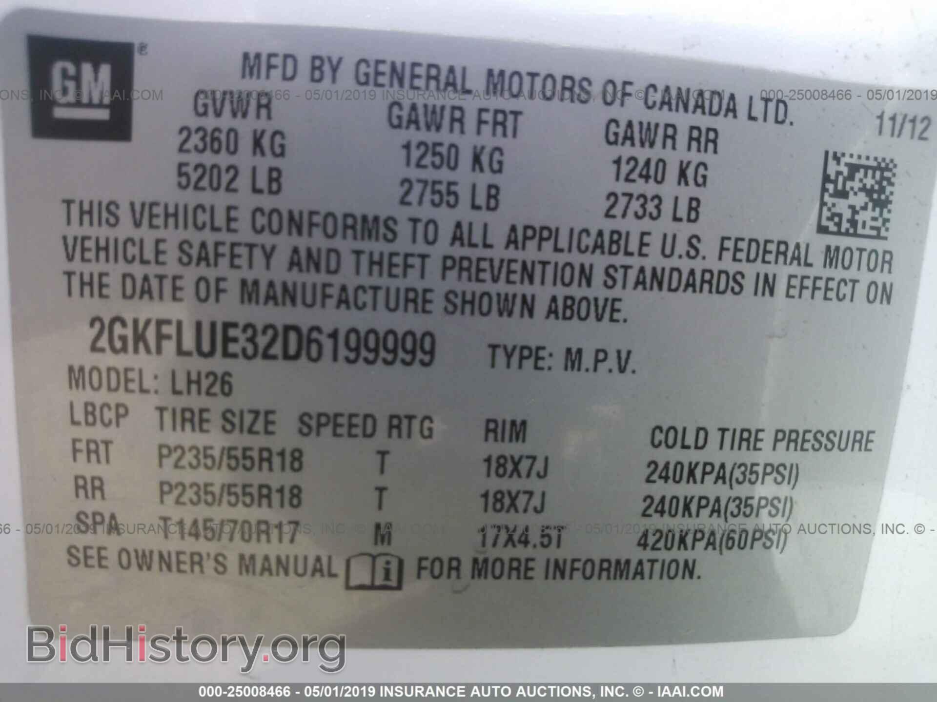 2013 GMC TERRAIN - VIN: 2GKFLUE32D6199999 - Photo 9