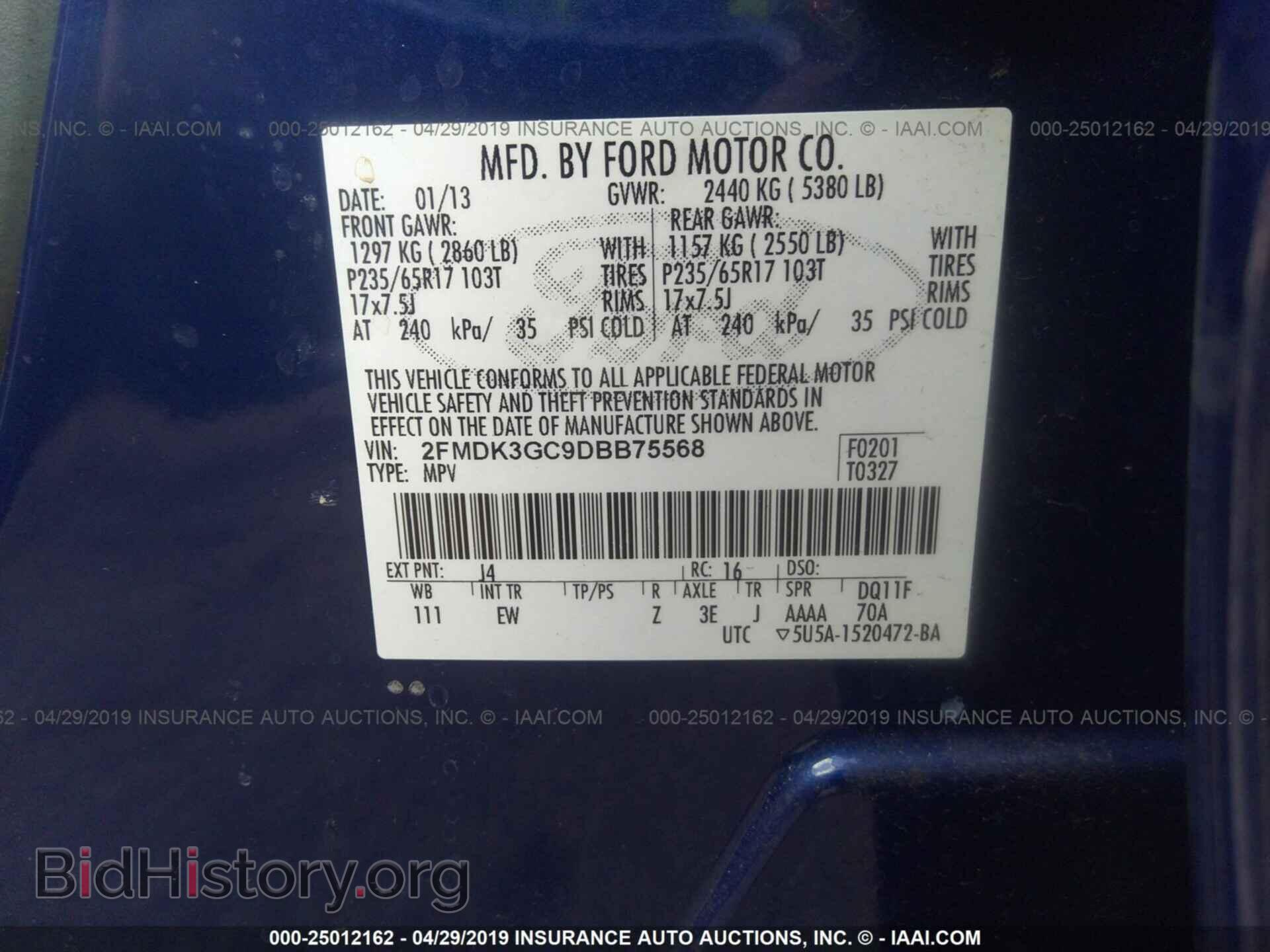2013 FORD EDGE - VIN: 2FMDK3GC9DBB75568 - Photo 9