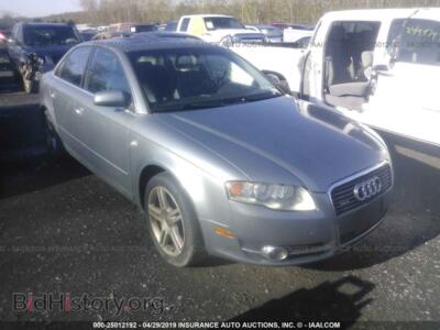 2007 Audi A4, серый — VIN WAUDF78E27A128900, IAAI