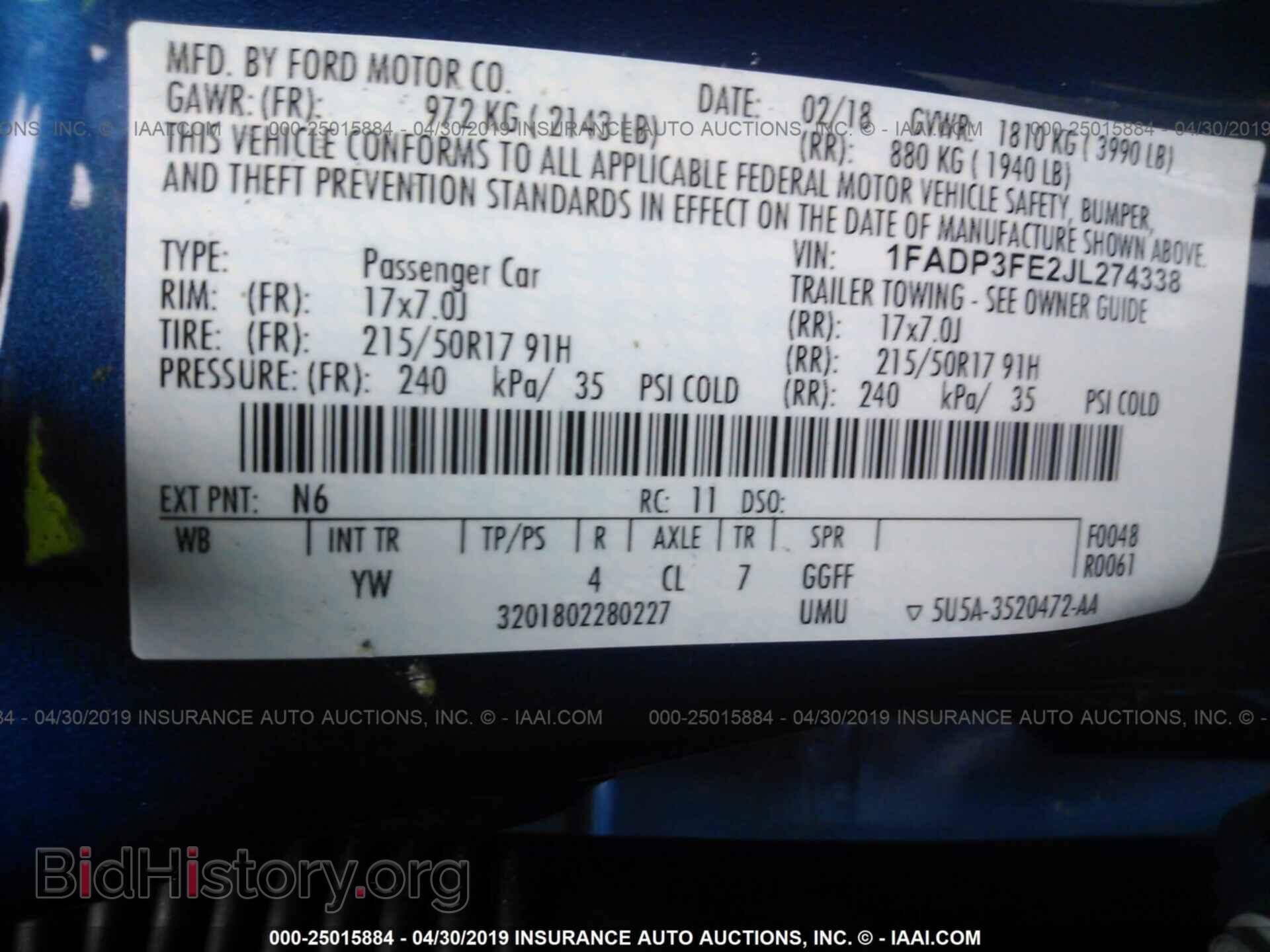 2018 FORD FOCUS - VIN: 1FADP3FE2JL274338 - Photo 9