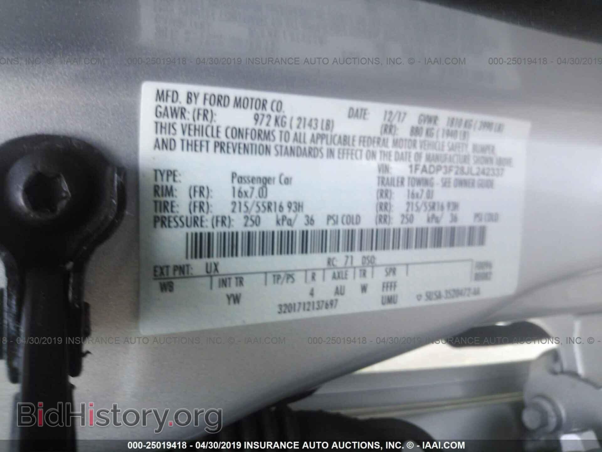 2018 FORD FOCUS - VIN: 1FADP3F28JL242337 - Photo 9
