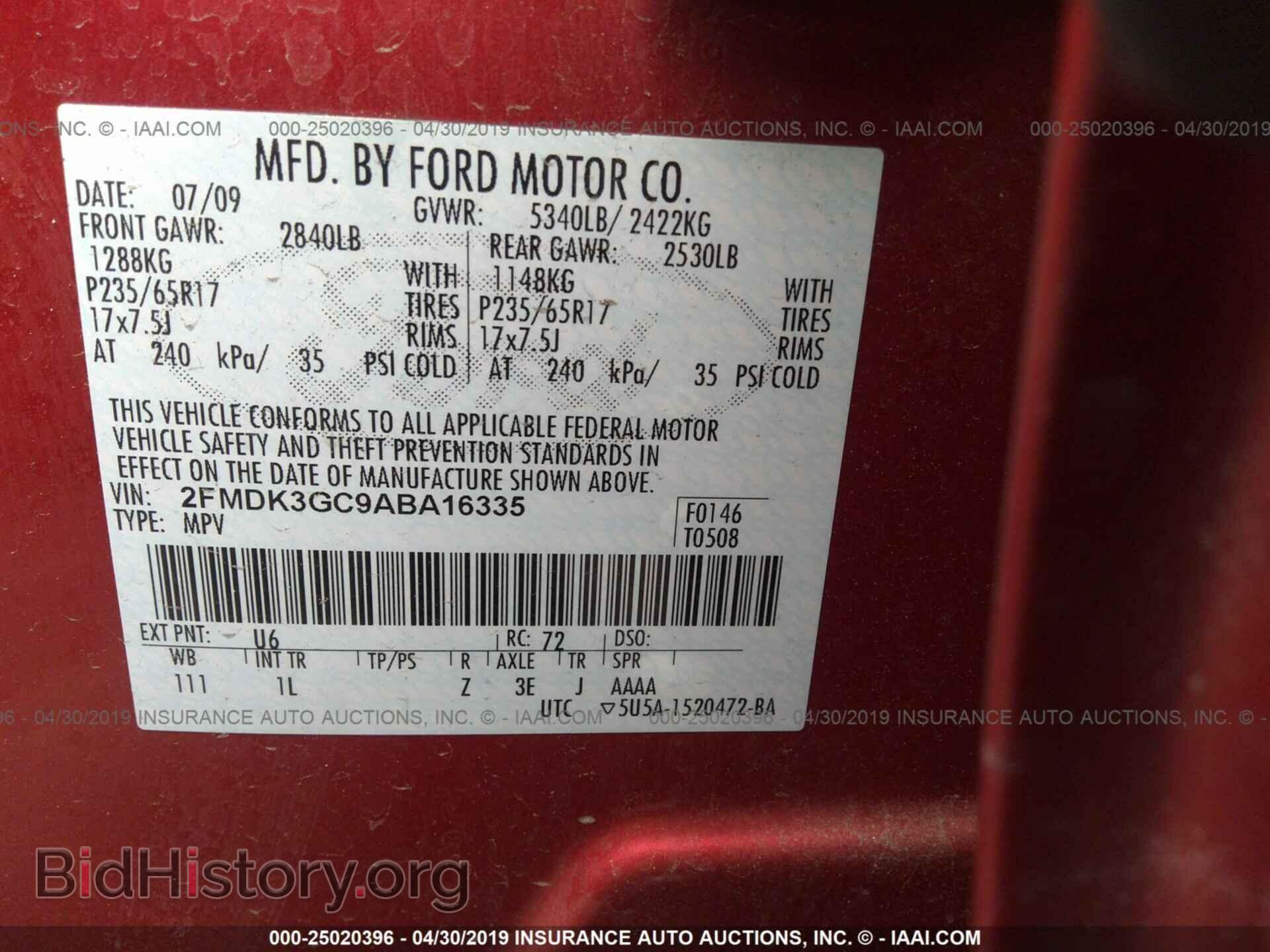 2010 FORD EDGE - VIN: 2FMDK3GC9ABA16335 - Photo 9