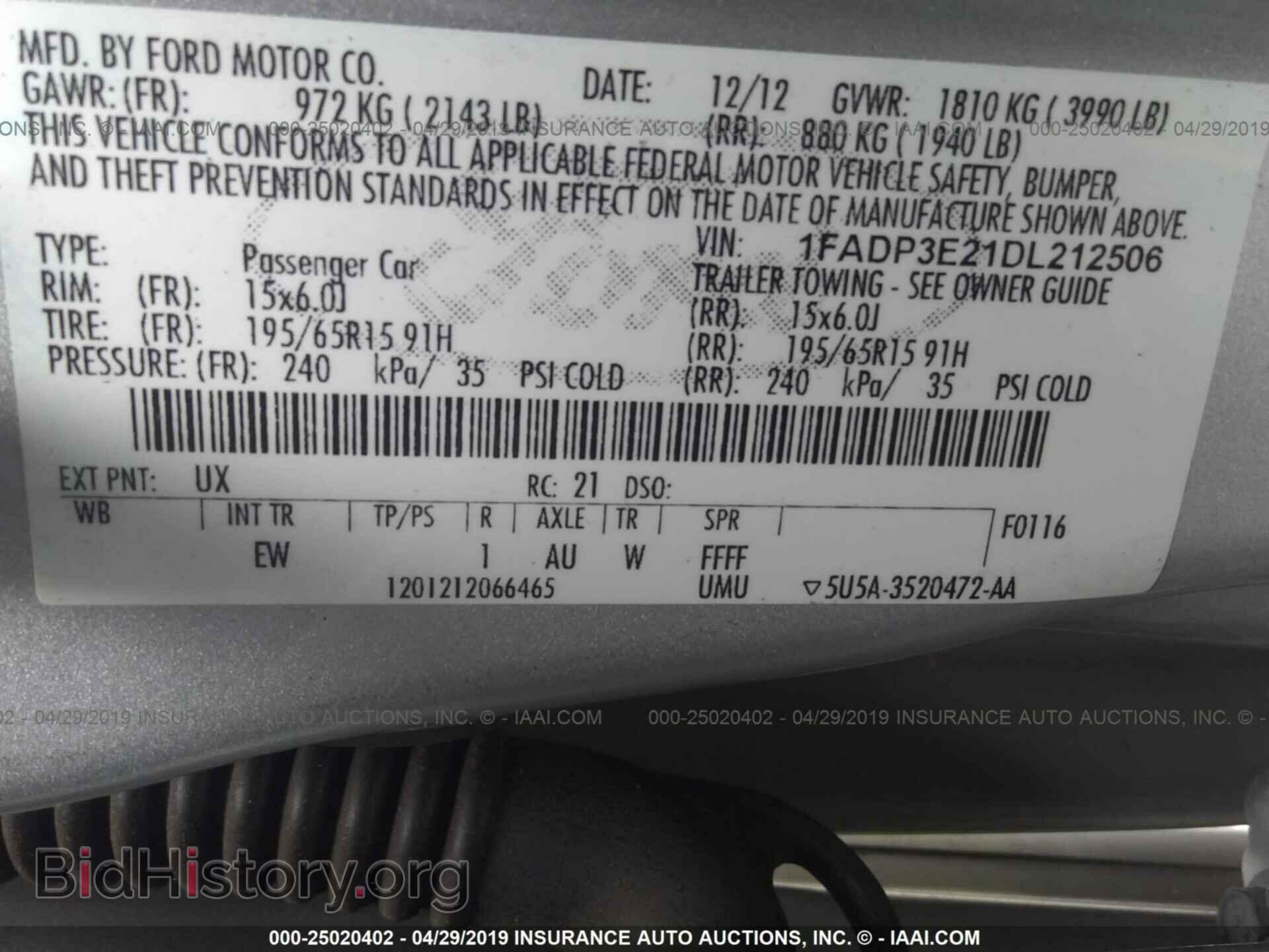 2013 FORD FOCUS - VIN: 1FADP3E21DL212506 - Фото 9