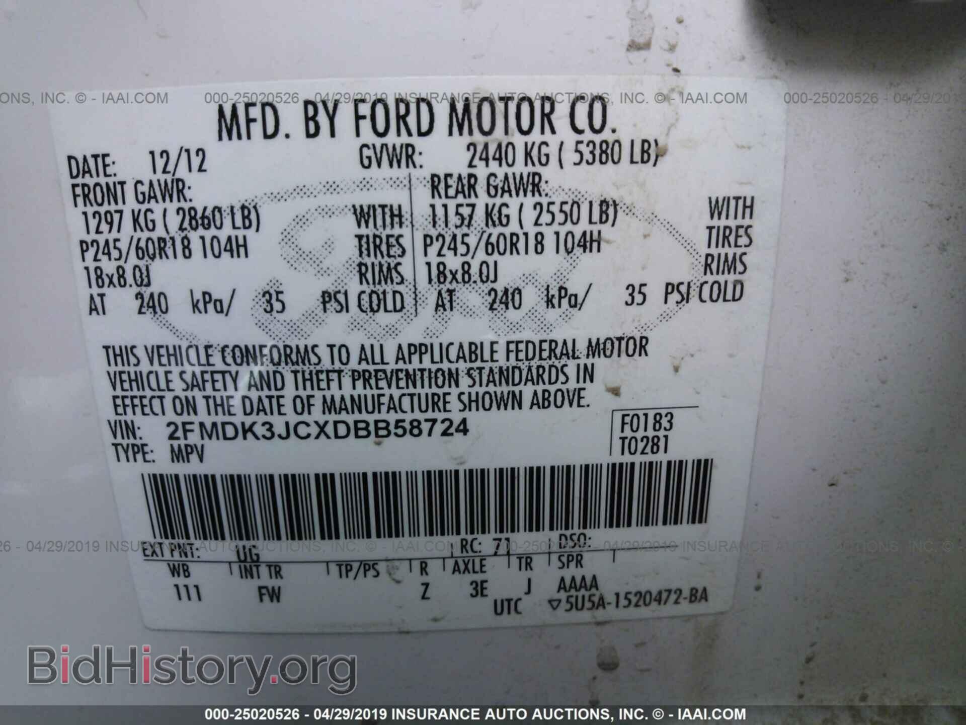 2013 FORD EDGE - VIN: 2FMDK3JCXDBB58724 - Фото 9