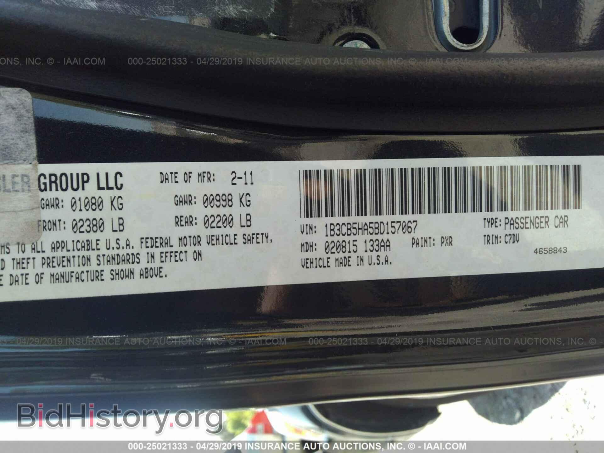 2011 DODGE CALIBER - VIN: 1B3CB5HA5BD157067 - Фото 9