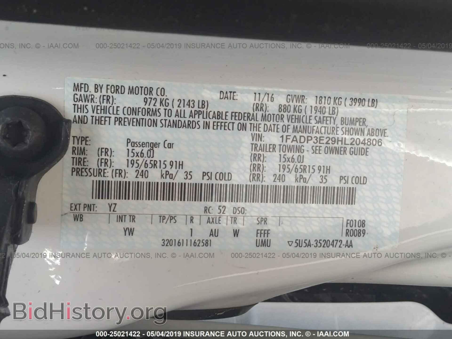 2017 FORD FOCUS - VIN: 1FADP3E29HL204806 - Photo 9