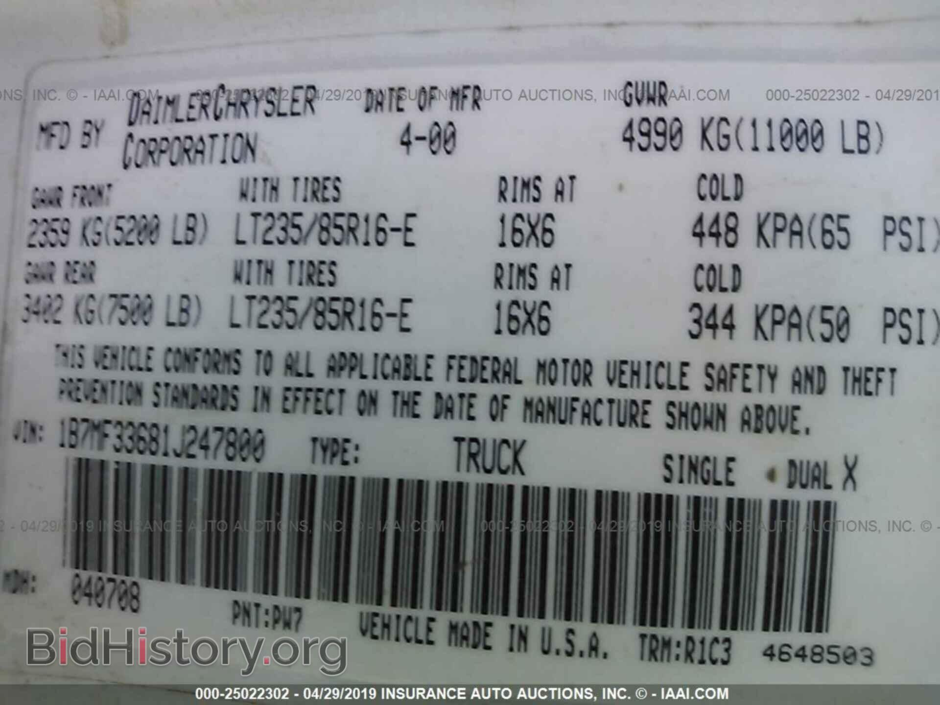 2001 DODGE RAM 3500 - VIN: 1B7MF33681J247800 - Photo 9