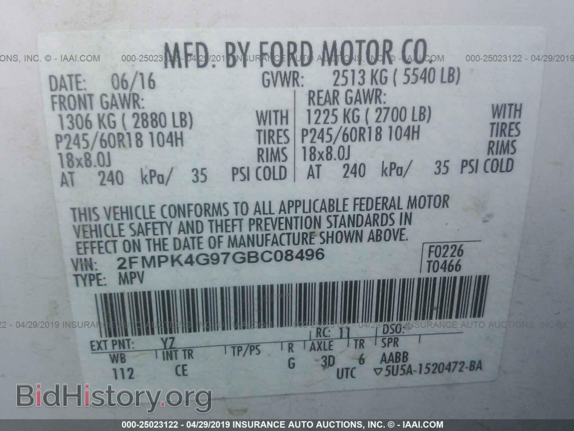 2016 FORD EDGE - VIN: 2FMPK4G97GBC08496 - Photo 9