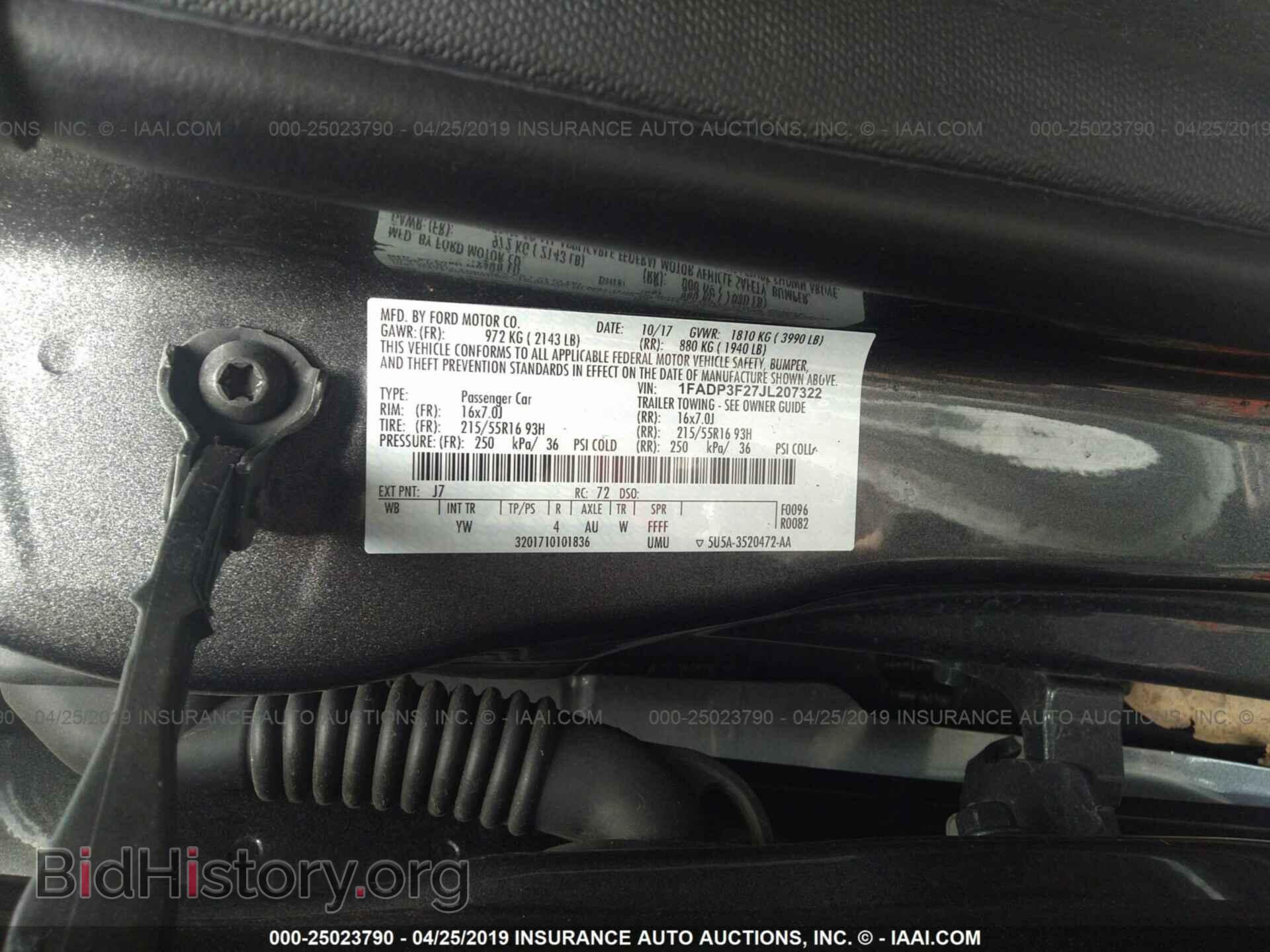 2018 FORD FOCUS - VIN: 1FADP3F27JL207322 - Фото 9