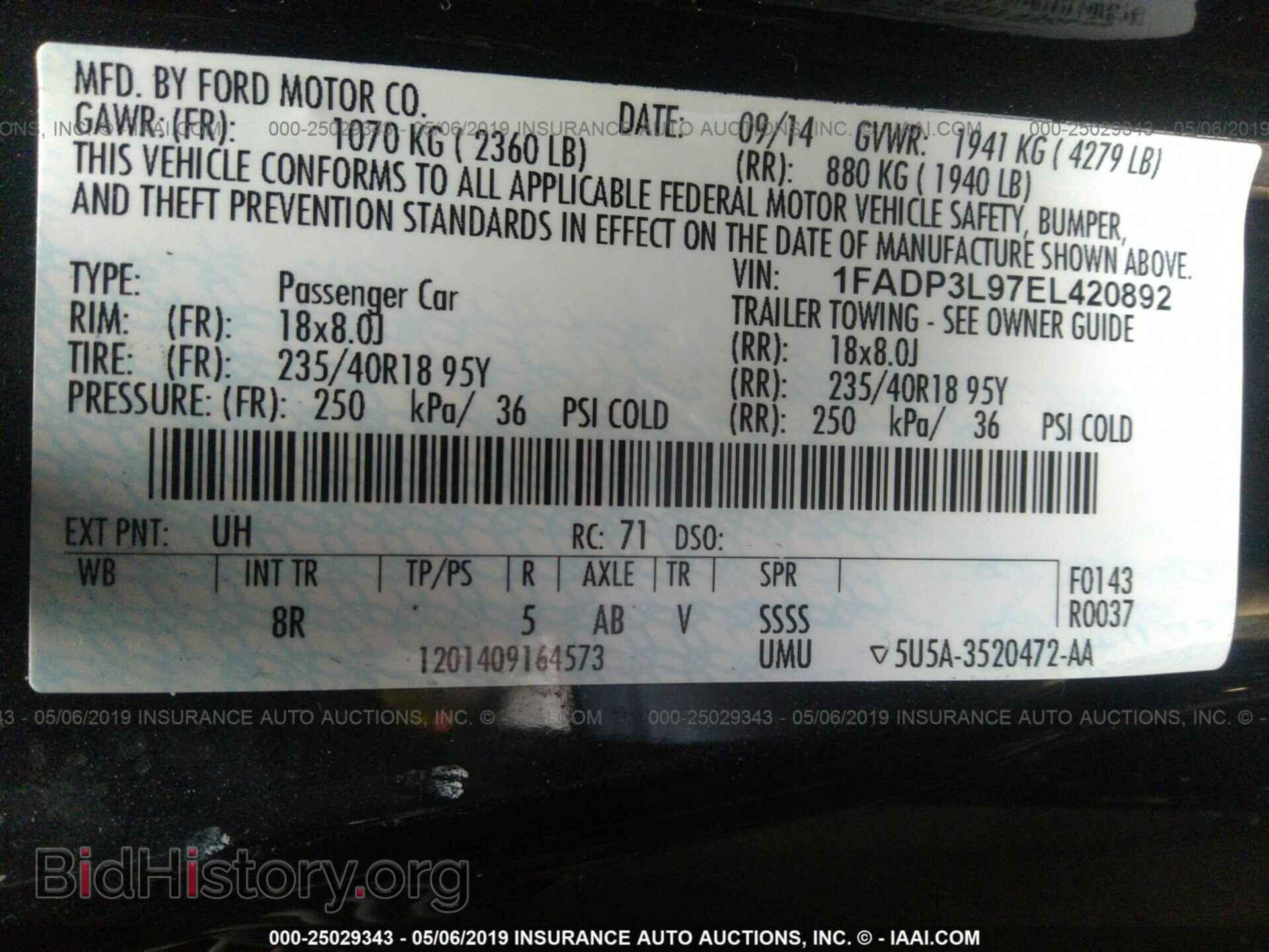 2014 FORD FOCUS - VIN: 1FADP3L97EL420892 - Photo 9