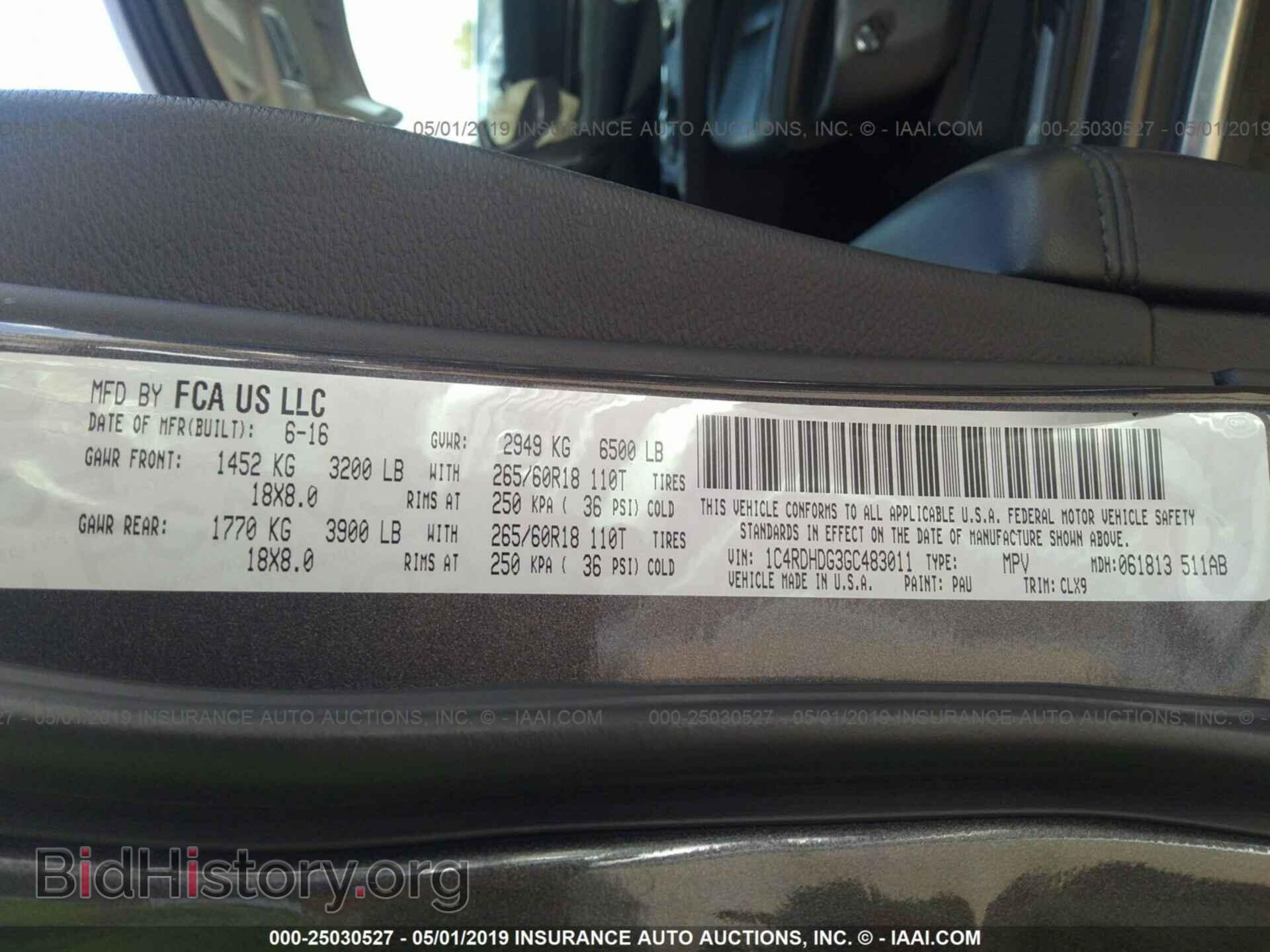 2016 DODGE DURANGO - VIN: 1C4RDHDG3GC483011 - Photo 9