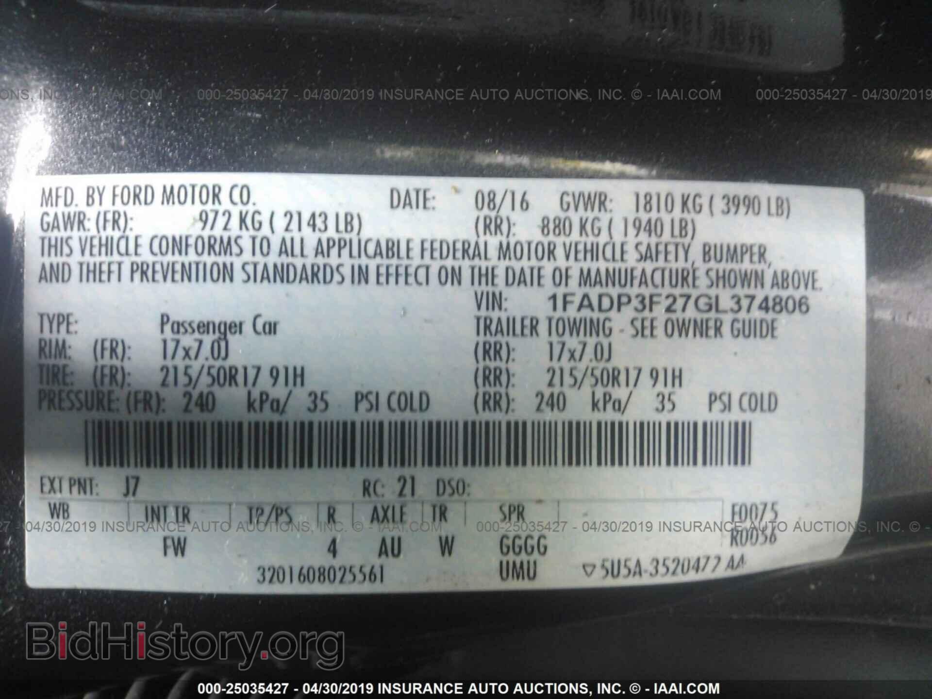 2016 FORD FOCUS - VIN: 1FADP3F27GL374806 - Фото 9
