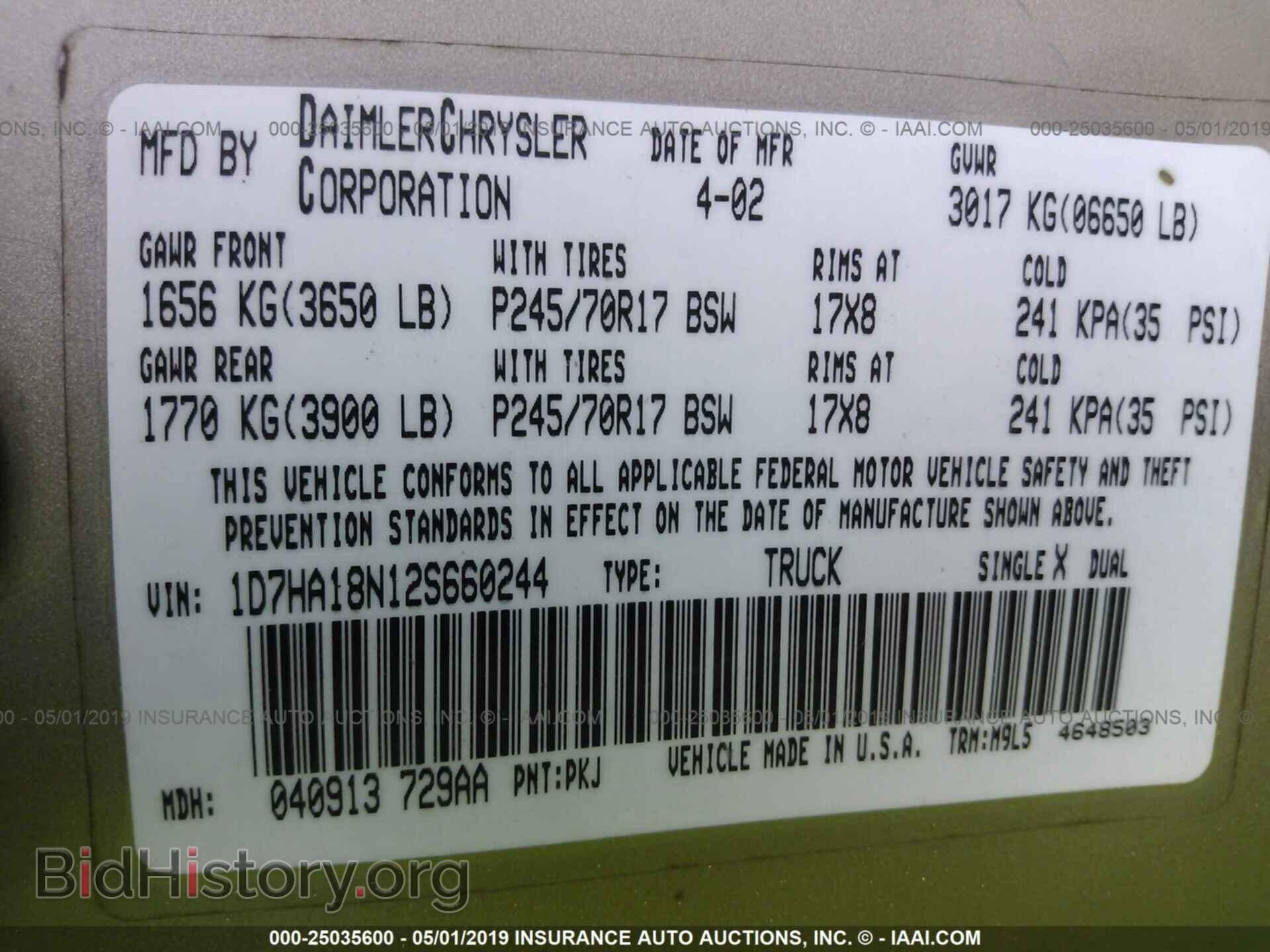 2002 DODGE RAM 1500 - VIN: 1D7HA18N12S660244 - Photo 9
