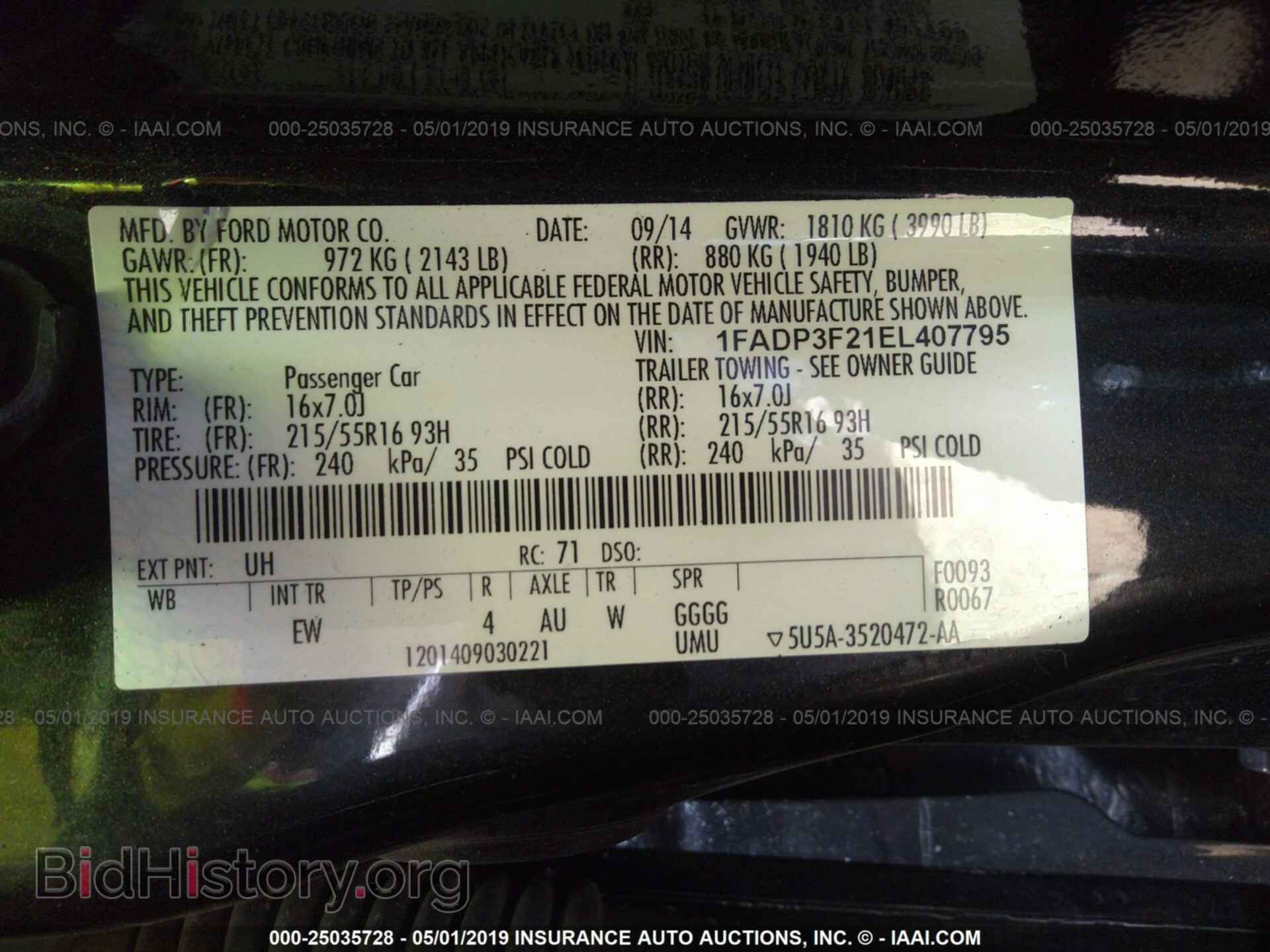 2014 FORD FOCUS - VIN: 1FADP3F21EL407795 - Фото 9