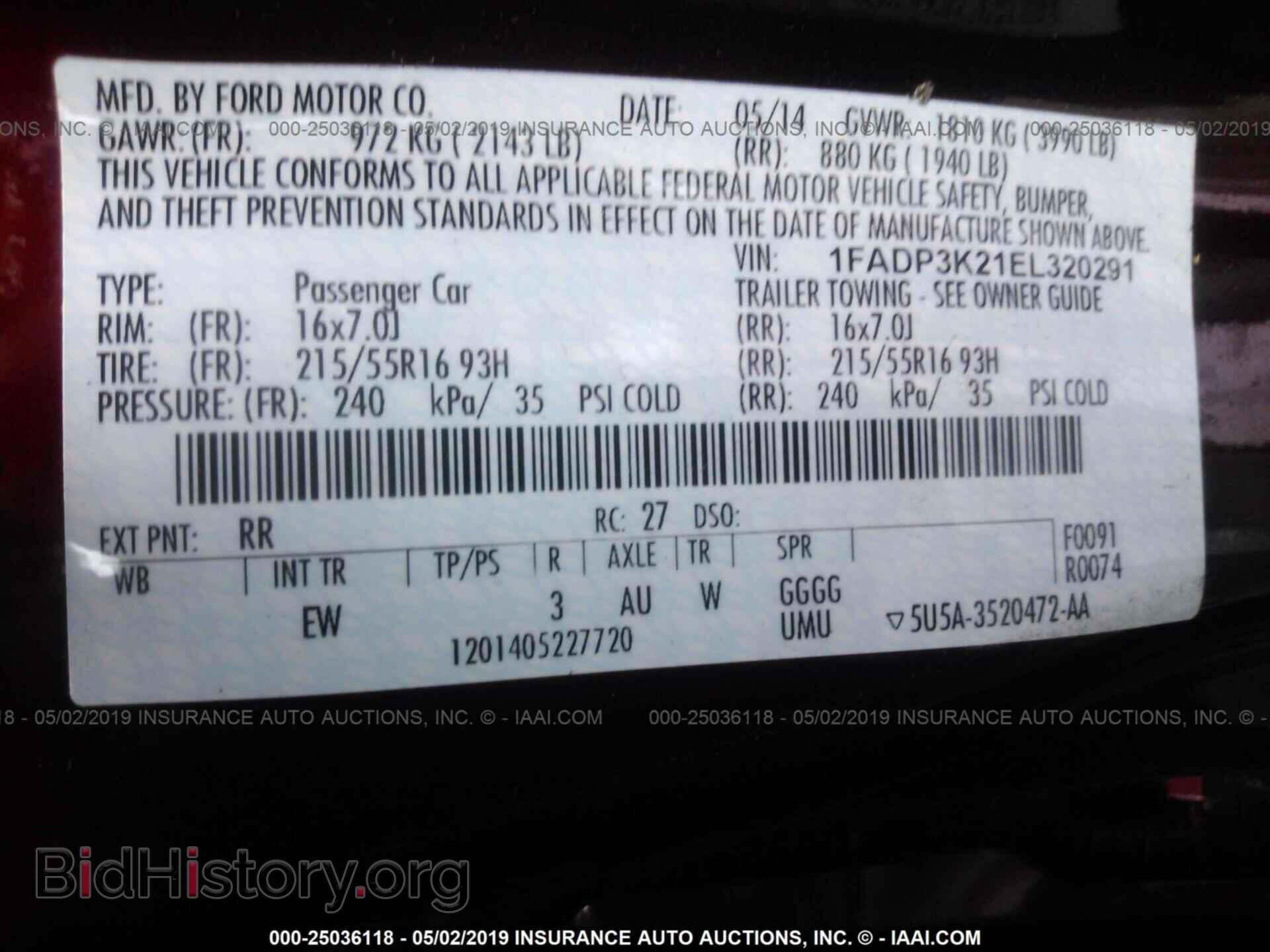 2014 FORD FOCUS - VIN: 1FADP3K21EL320291 - Photo 9