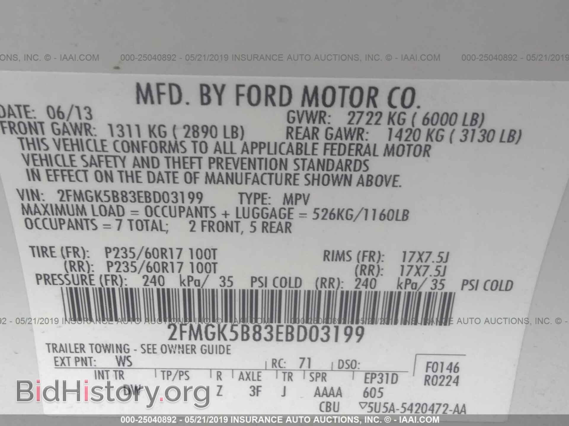 2014 FORD FLEX - VIN: 2FMGK5B83EBD03199 - Photo 9