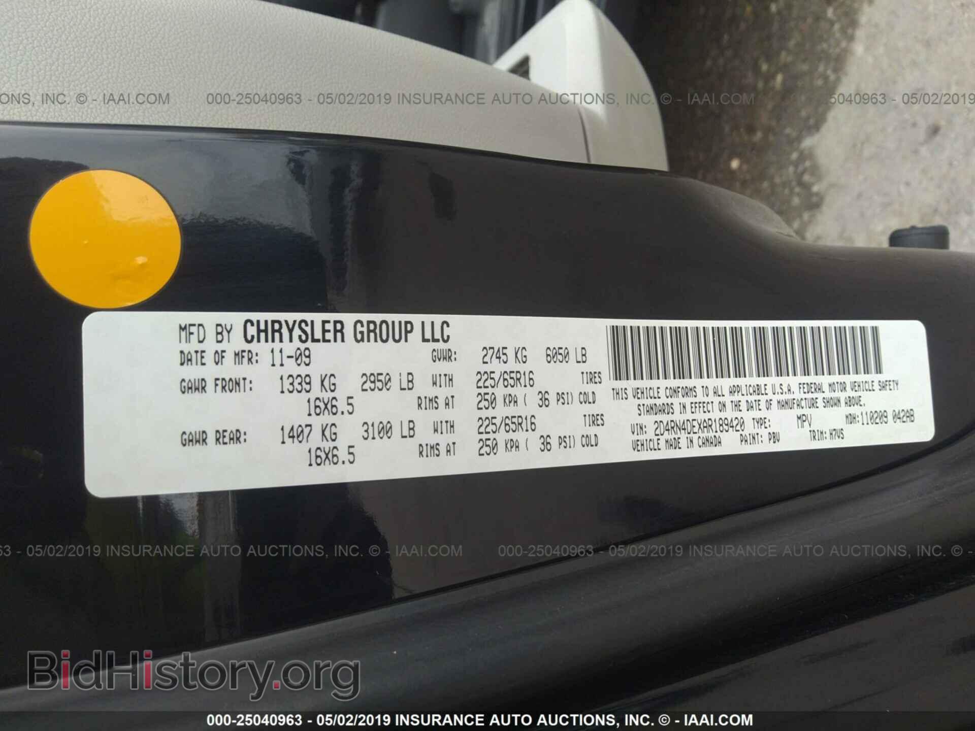 2010 DODGE GRAND CARAVAN - VIN: 2D4RN4DEXAR189420 - Фото 9